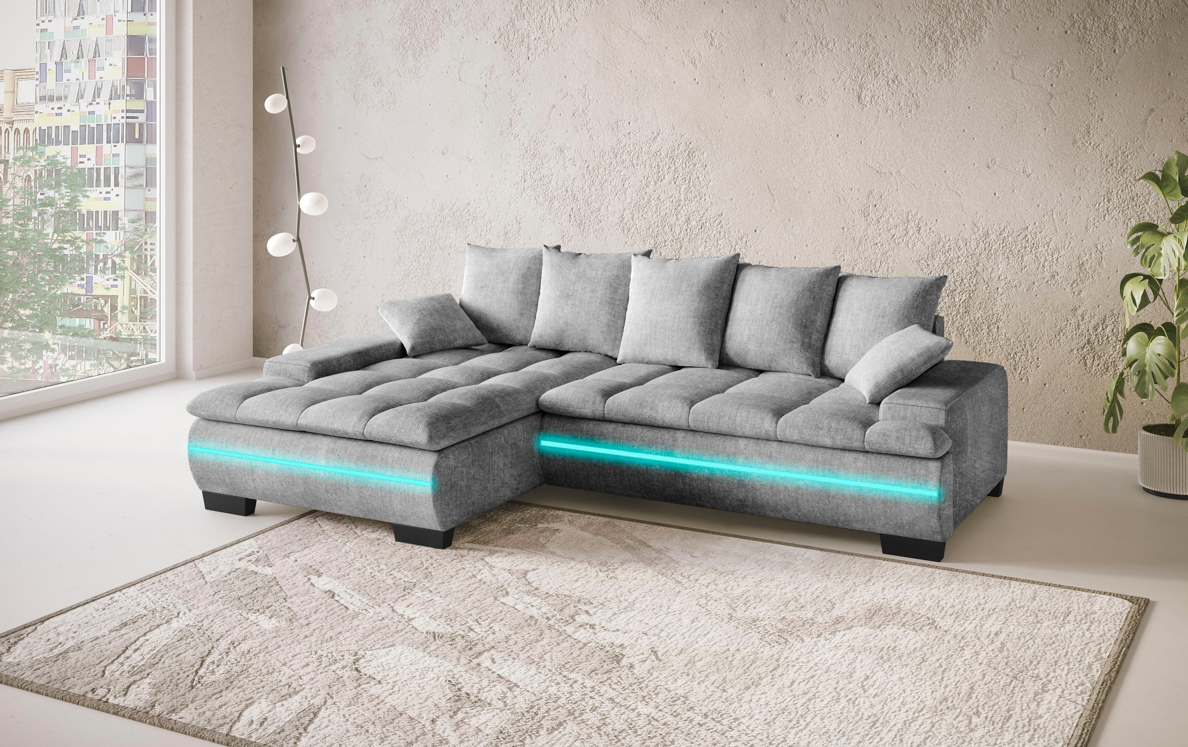 Mr. Couch Ecksofa »Haiti II, L-Form«, RGB-LED Beleuchtung, wahlweise mit Ka günstig online kaufen