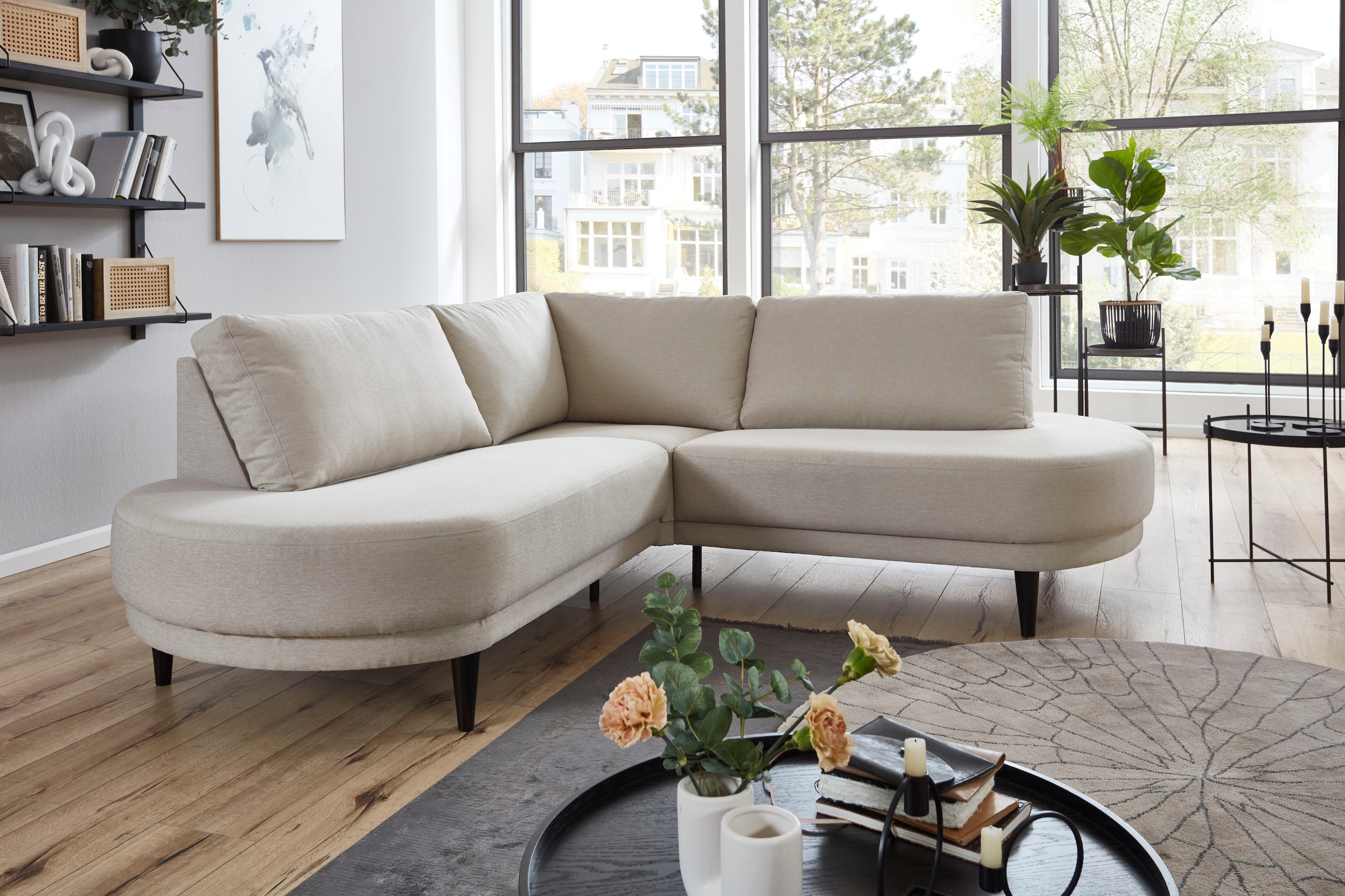 ATLANTIC home collection Ecksofa »Ronny L-Form«, mit Wellenunterfederung, o günstig online kaufen