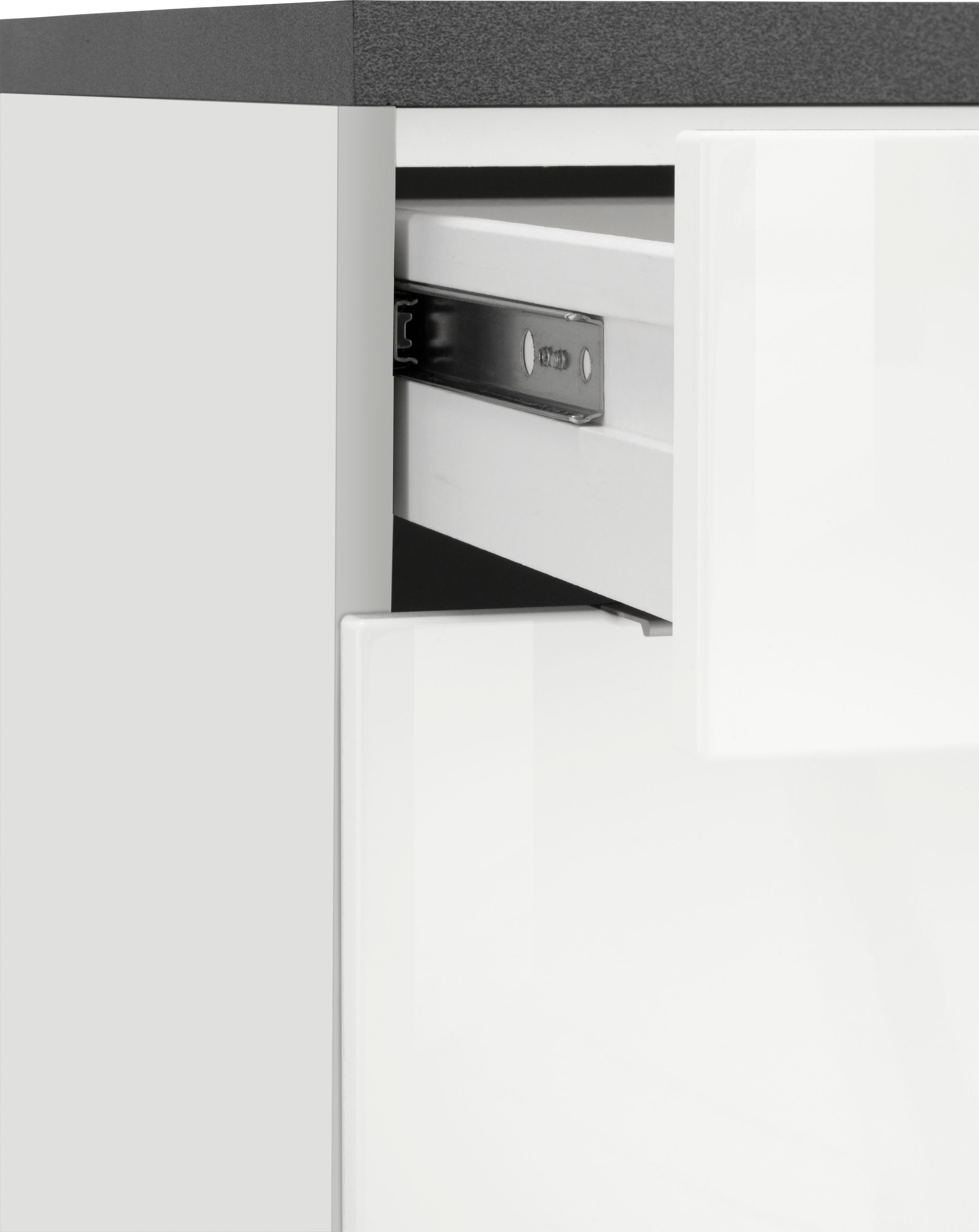 KOCHSTATION Küchenzeile »KS-Brindisi Breite 340 cm«, wahlweise mit E-Geräten und Induktion, mit MDF-Fronten und Regal