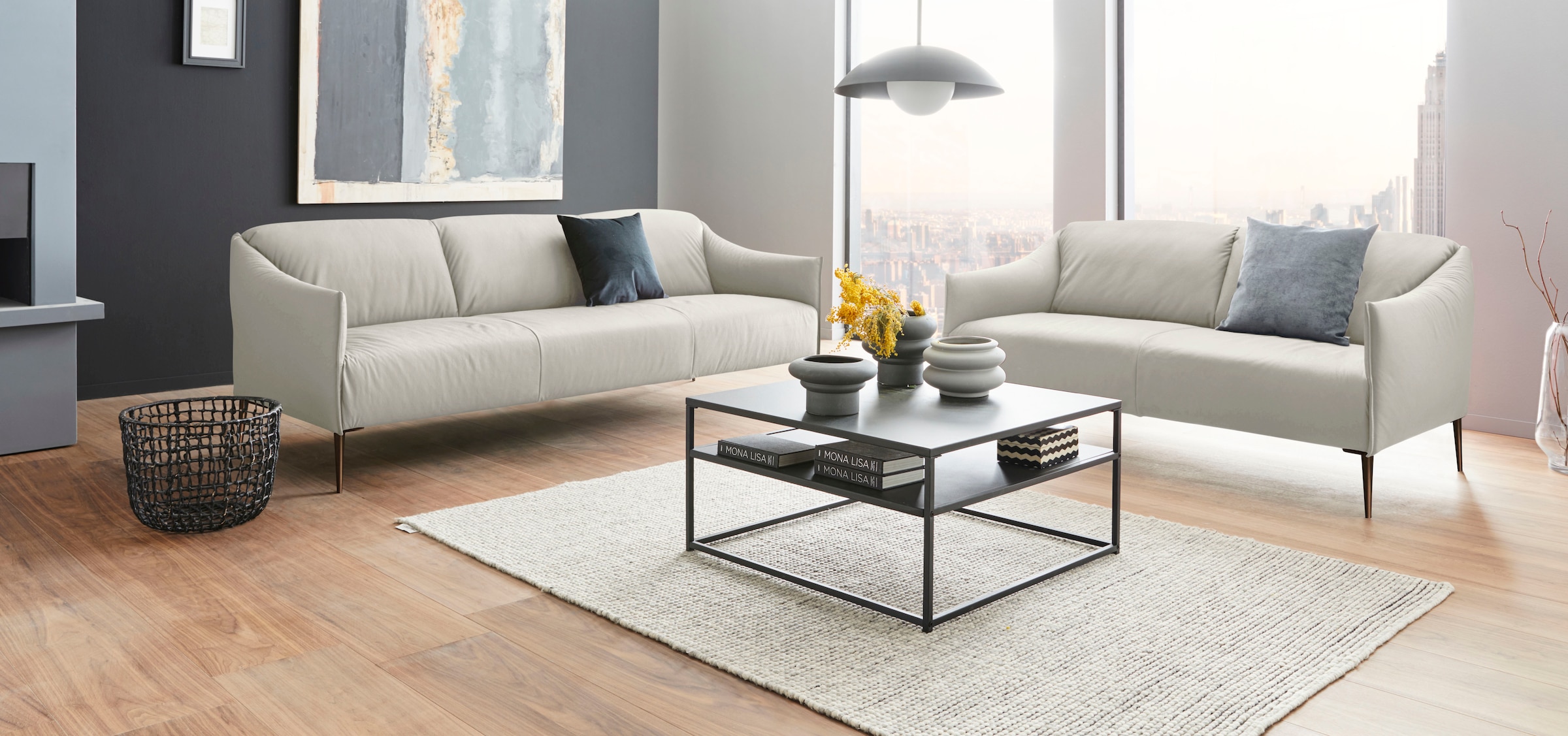 W.SCHILLIG 2,5-Sitzer »sally« mit Metallfüßen in Bronze pulverbeschichtet, Breite 174 cm