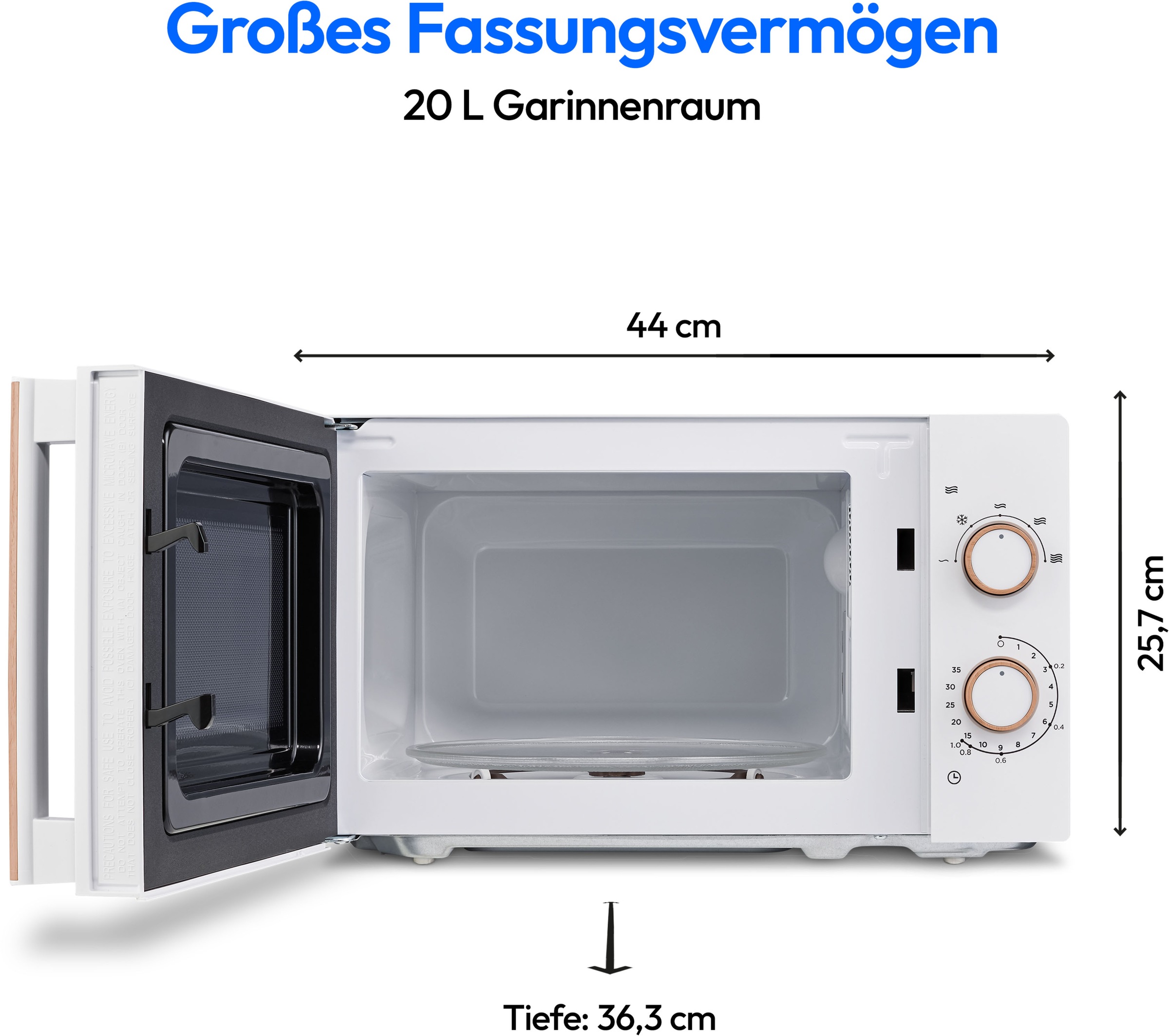 Medion® Mikrowelle »MD 10596, Timerfunktion, 20 L Kapazität, Auftaufunktion«, Mikrowelle, 700 W, Auftaufunktion, Holzoptik