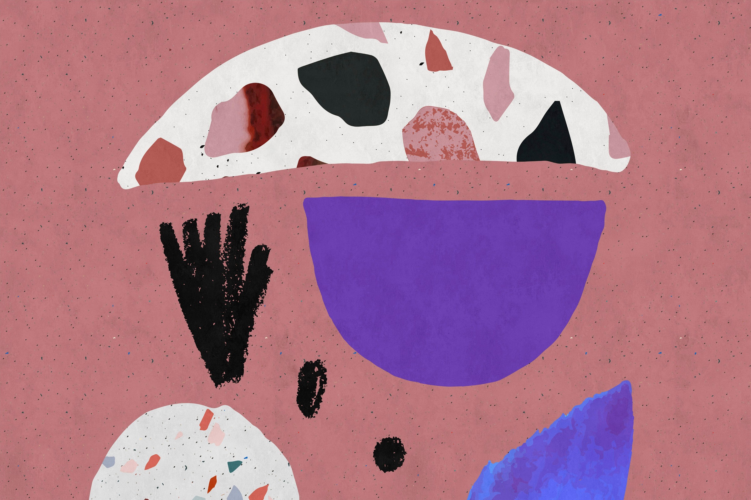 A.S. Création Leinwandbild »terrazzo 5«, Kunst-Abstrakt-Kinder, (1 St.), Keilrahmen Bild Abstrakt Bunt Rosa Leinwand-Bild Wohnzimmer modern