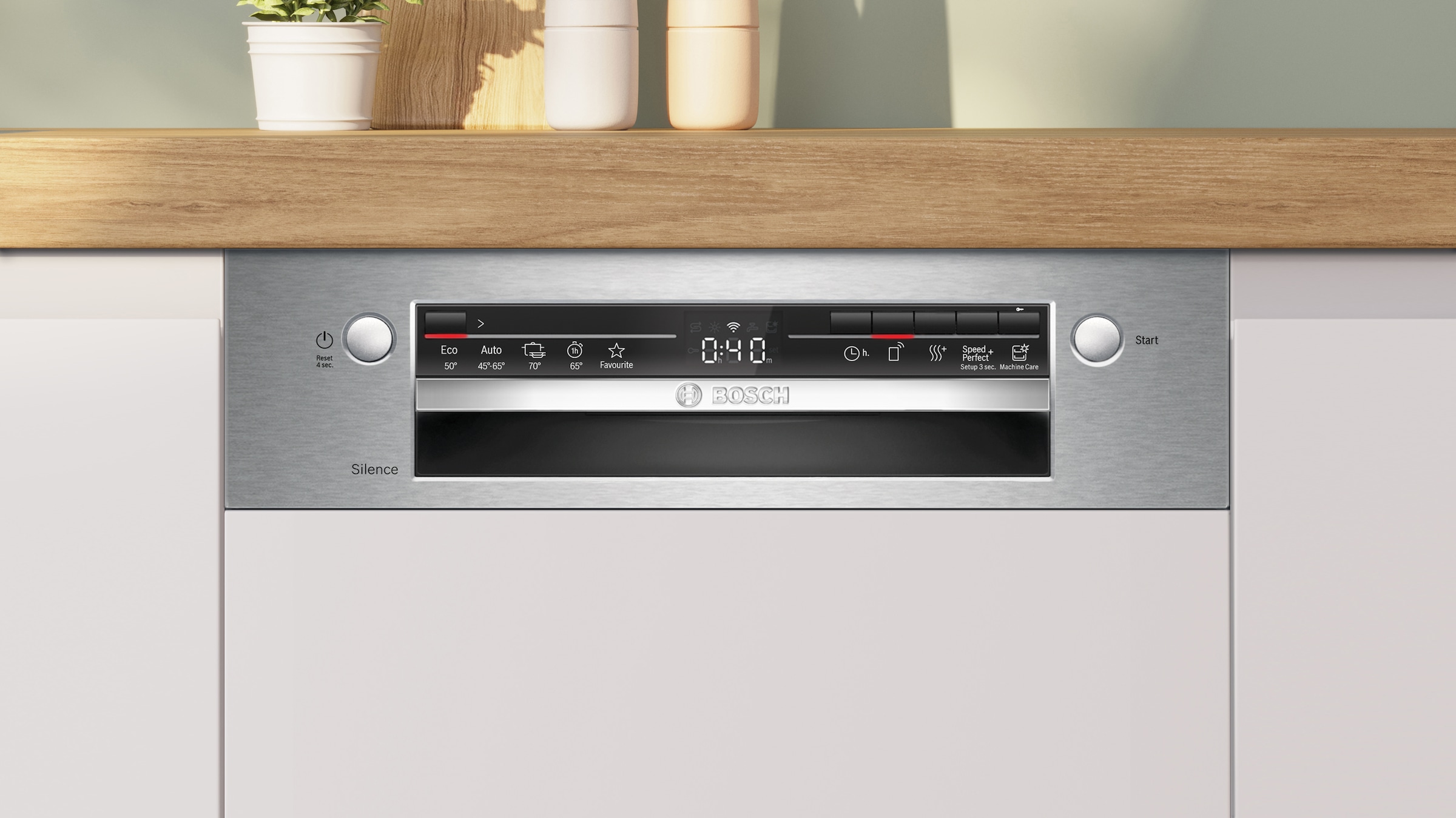 BOSCH teilintegrierbarer Geschirrspüler Serie 2 »SPI2HKS02E« 10 tlg. Maßgedecke Extra Dry für gründliches Trocknen und höhenverstellbarer Oberkorb