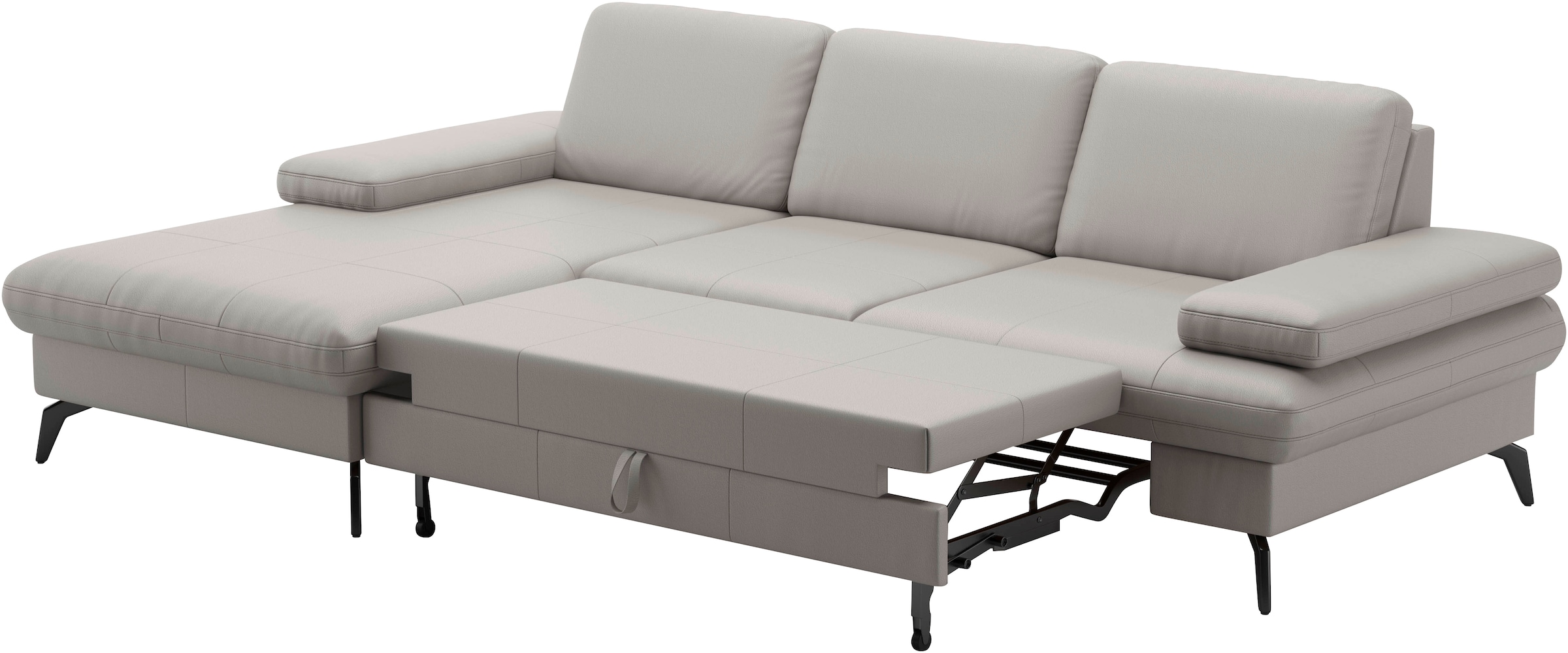 sit&more Ecksofa »Morris L-Form, inkl. Sitztiefenverstellung«, wahlweise mit Armteilverstellung, Bettfunktion & Bettkasten