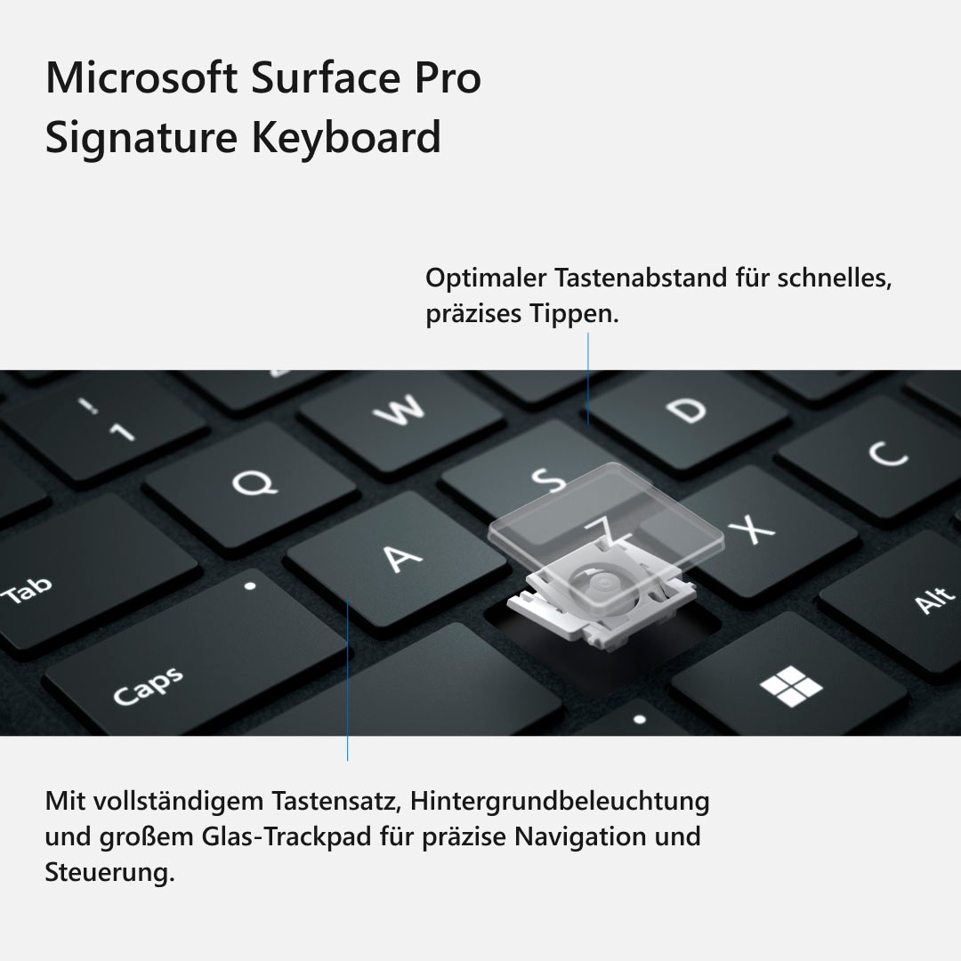 Microsoft Tastatur »Surface Pro Signature Keyboard 8X6-00025«, Tastatur mit Touchpad, Type Cover Ortler rot