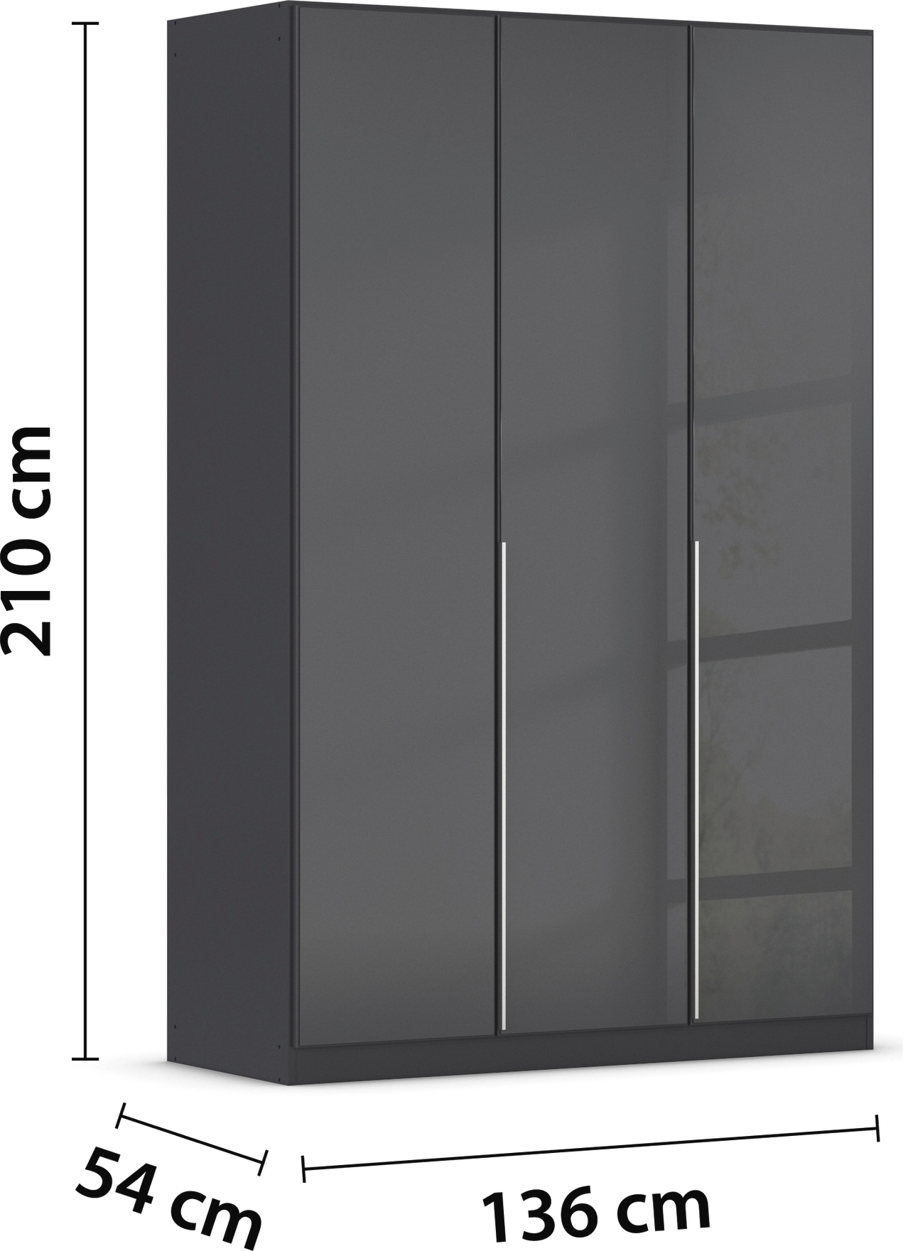 rauch Drehtürenschrank »Kleiderschrank Kleiderschränke Schrank Garderobe AGORDO mit Glasfront«, (in zwei Griff-Farben), durchdachte Innenausstattung, in 6 Breiten und 2 Höhen MADE IN GERMANY