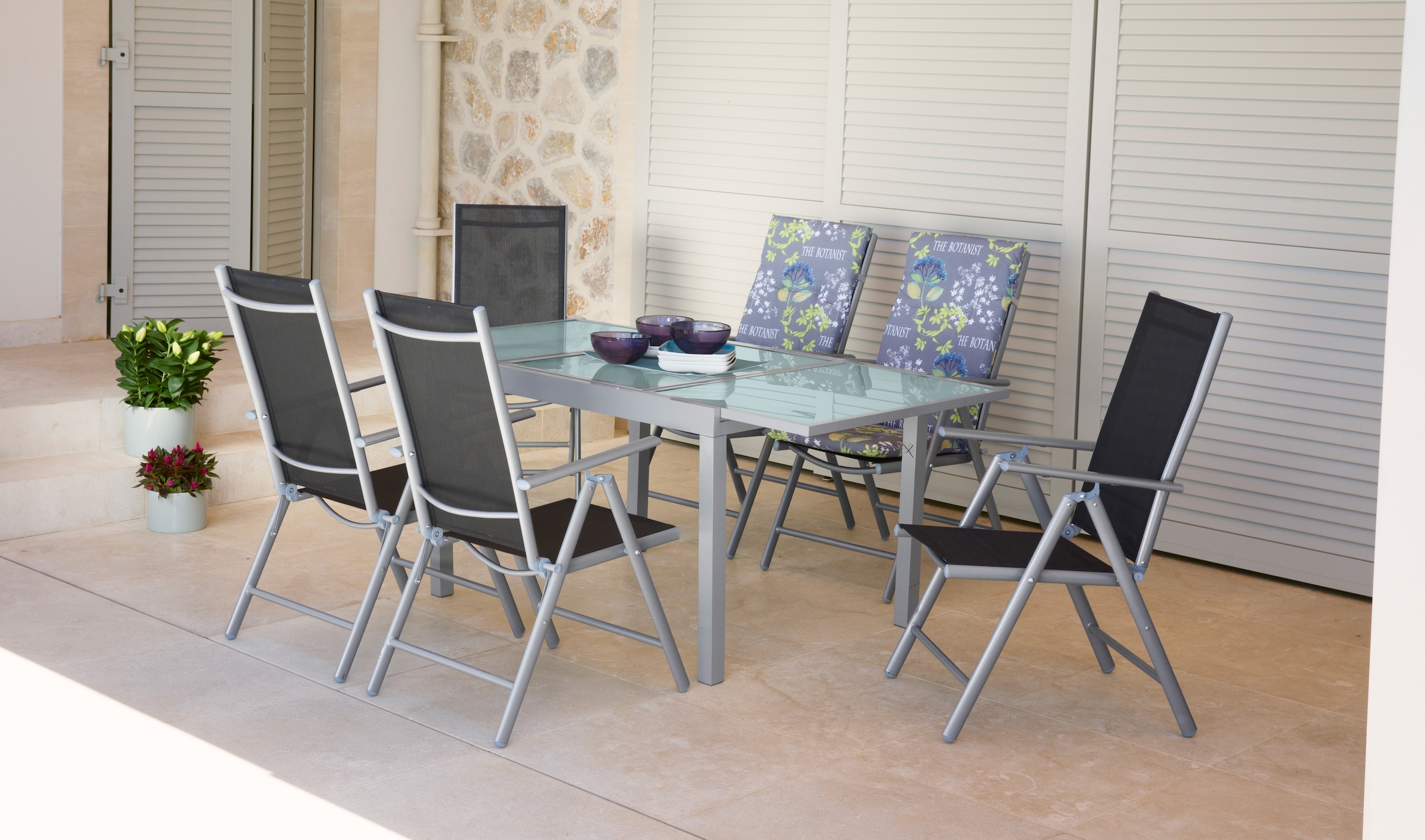 MERXX Garten-Essgruppe »Lima«, (Set, 7 tlg.), inkl. 6 Sesseln und ausziehbarem Tisch (120 - 180 cm)