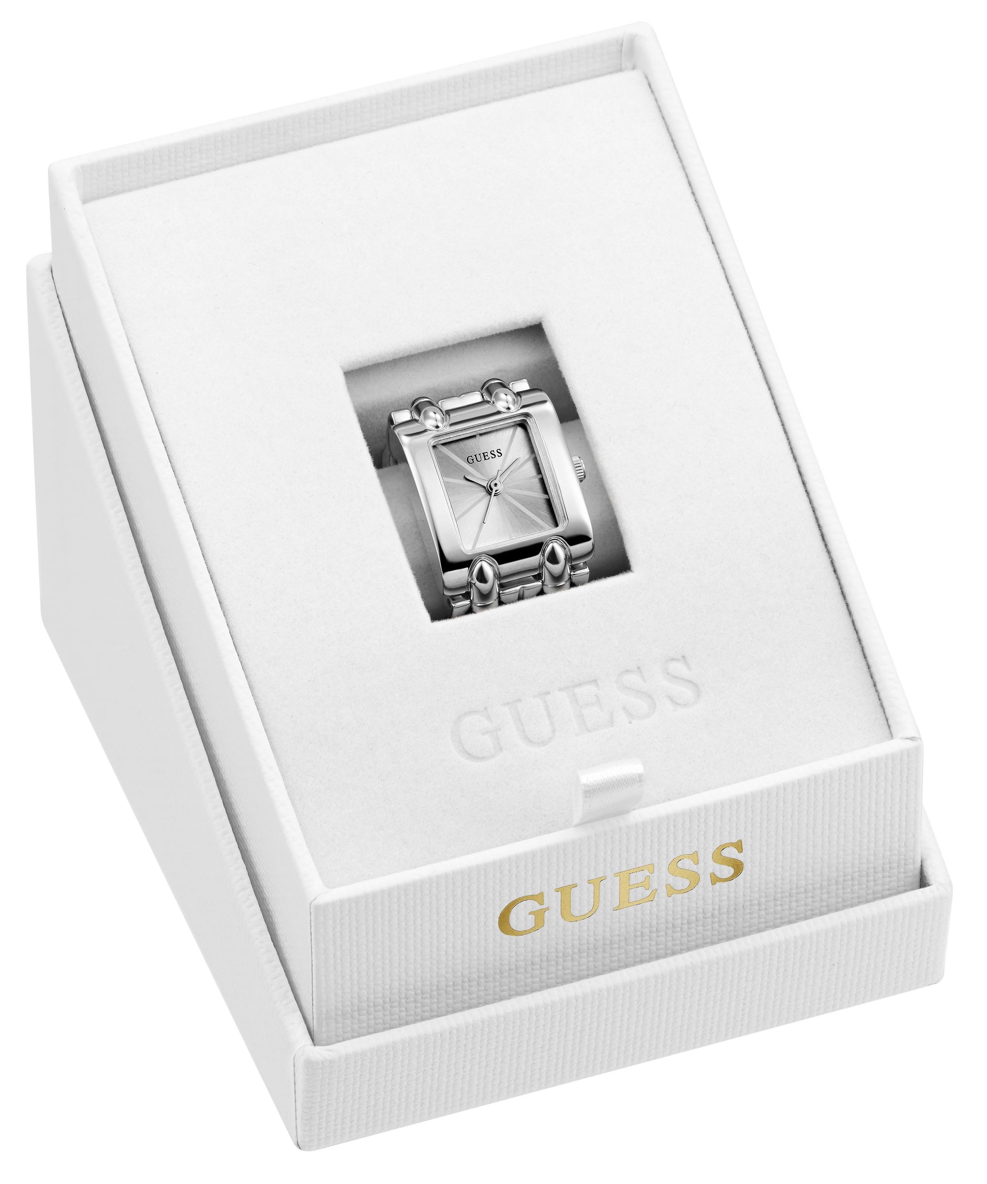 Guess Quarzuhr »MOD HEAVY METAL« Armbanduhr, Damenuhr, Edelstahlarmband, analog