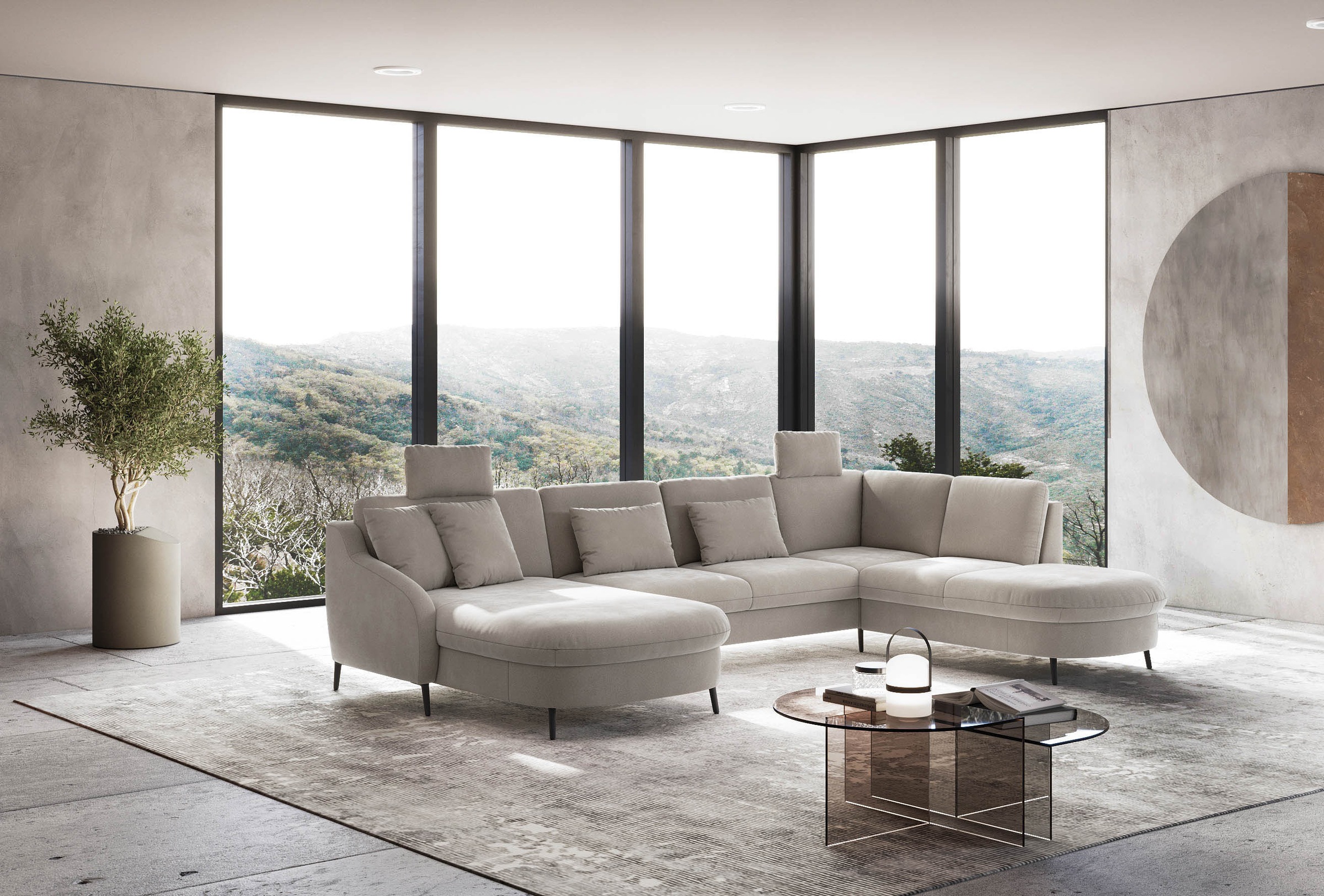 sit&more Wohnlandschaft »Soul U-Form«, wahlweise mit Bettfunktion und Bettkasten oder Schubkasten