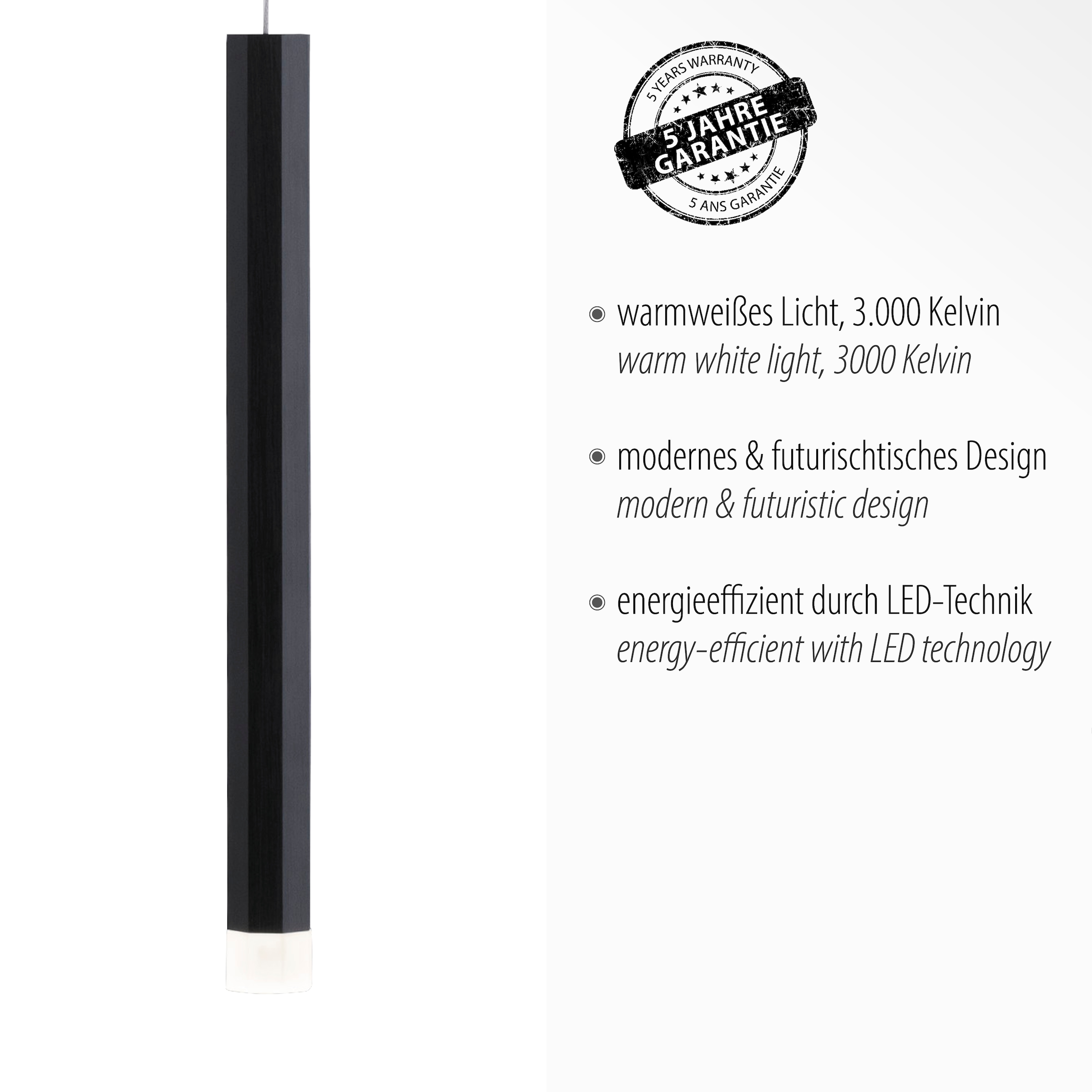 JUST LIGHT Pendelleuchte »BRUNO«, 1 flammig, Leuchtmittel LED-Board | LED fest integriert, LED