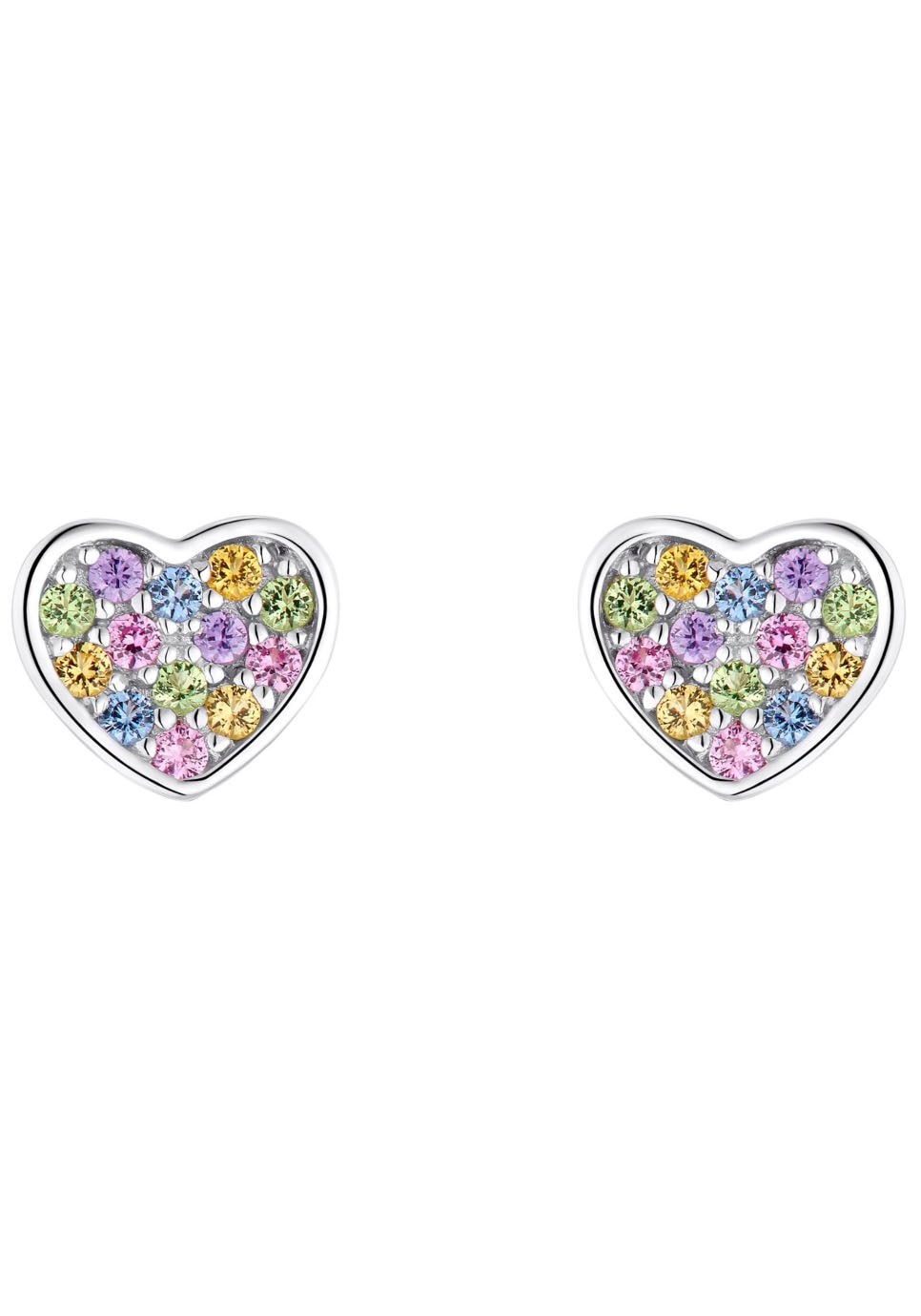 s.Oliver Junior Paar Ohrstecker »Herzen, 2036459, 2036460, 2036461«, mit Zirkonia (synth.)