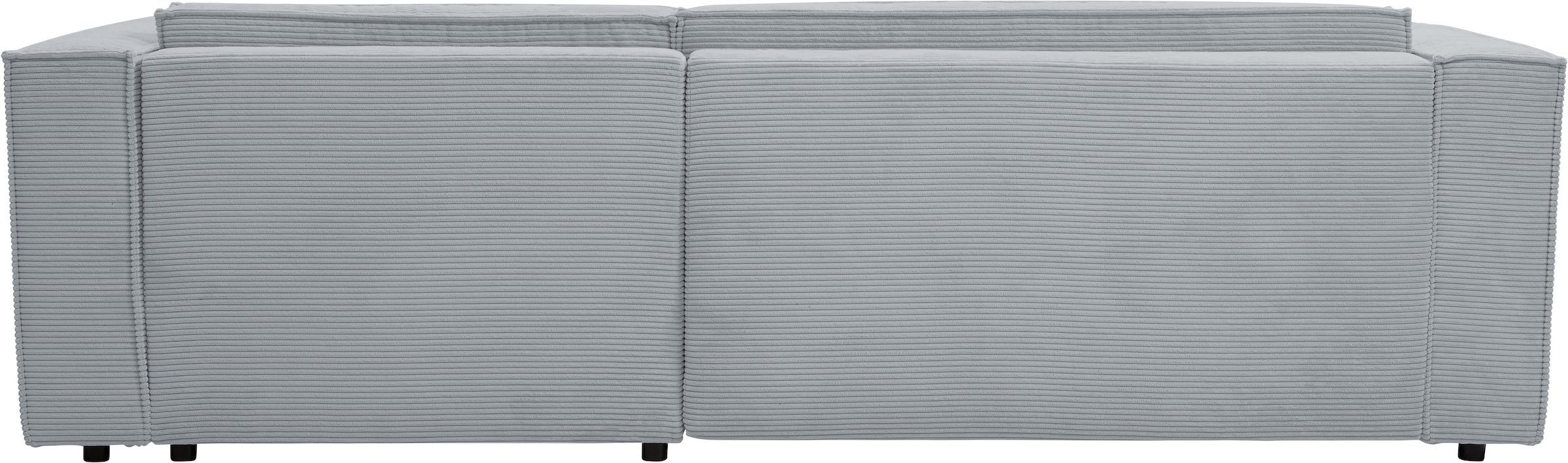 WERK2 Ecksofa »Atlanta-New, modernes Design, Stellmaße 280x147cm, L-Form, Kedernaht«, hoher Komfort, Schlaffunktion & Bettkasten, Cord, Grau