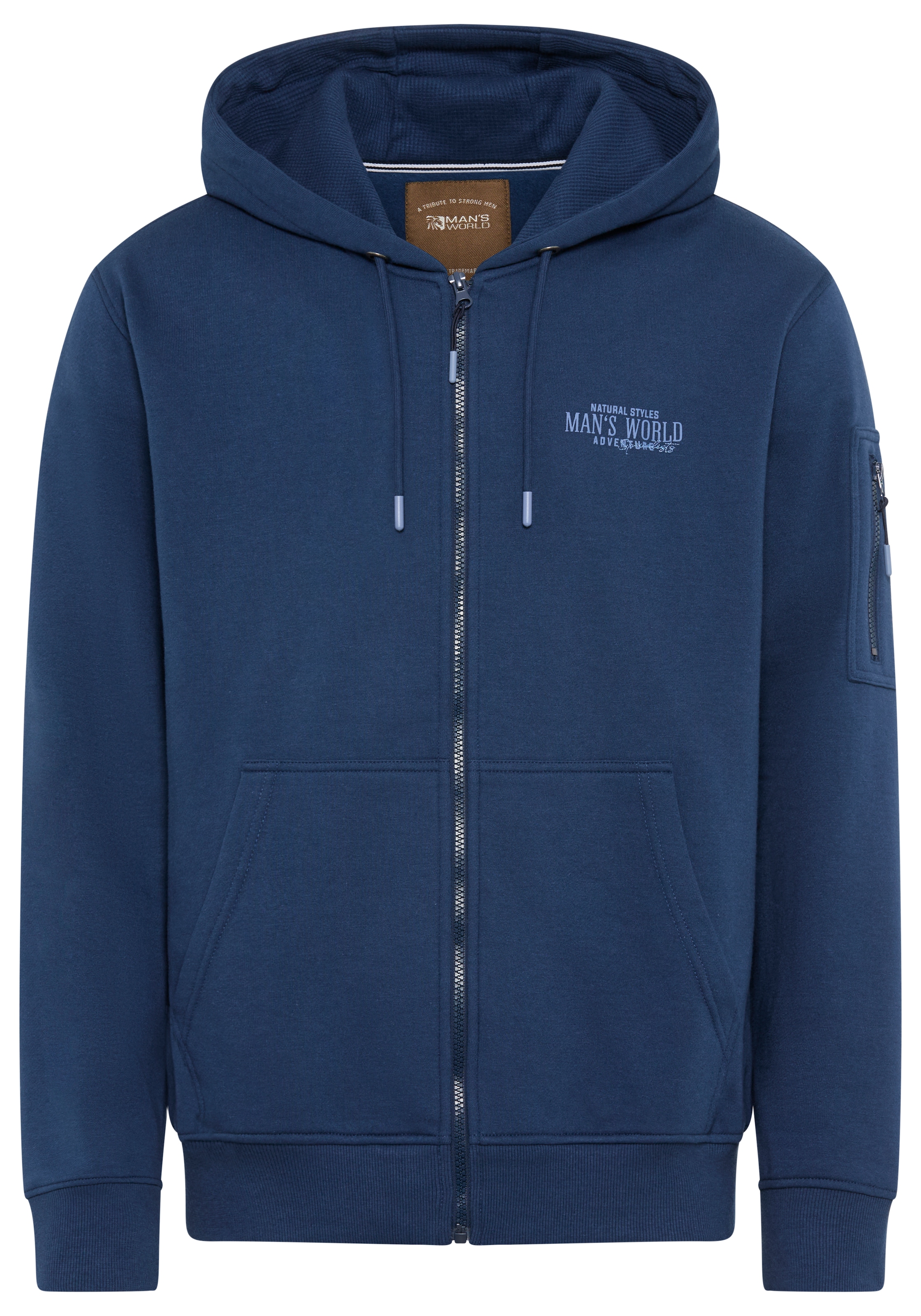 Man's World Kapuzensweatjacke Langarm, mit Print, mit Kapuze, Tasche am Ärmel