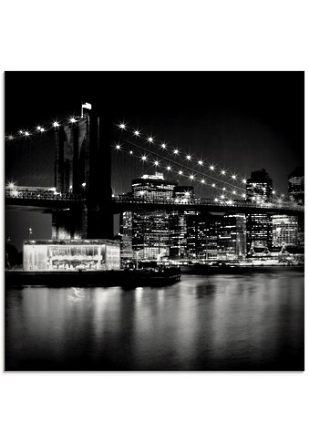 Artland Glasbild »NYC Brooklyn Bridge bei Nacht«, Amerika, (1 St.) kaufen