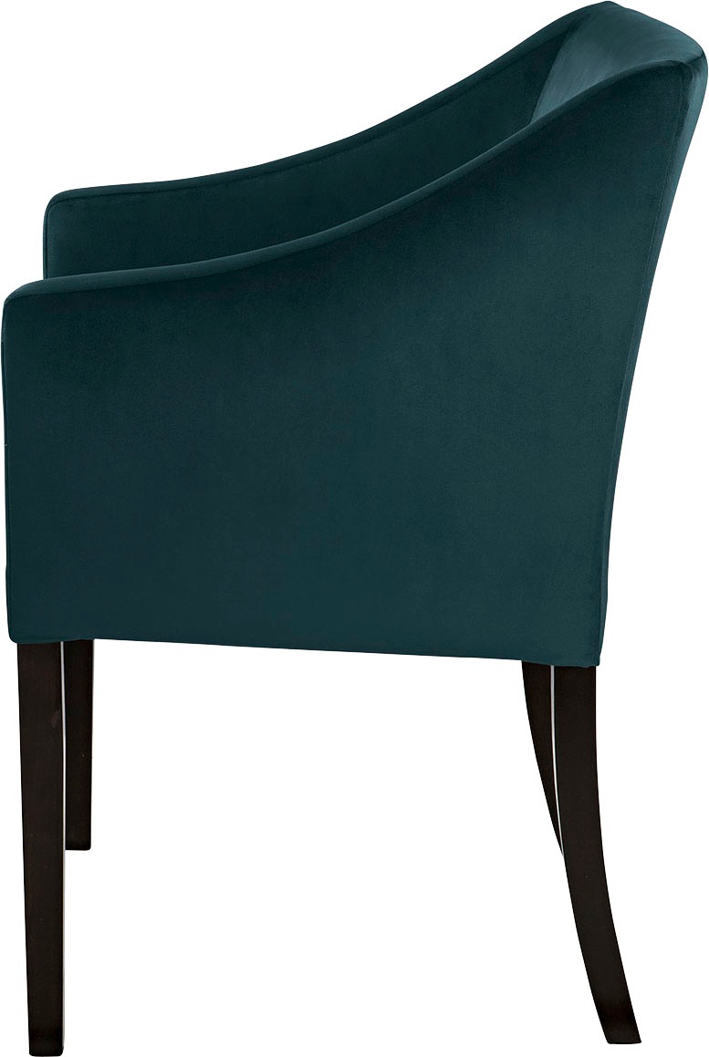 Fink Armlehnstuhl »MARTIN«, Samtvelours VELVET, mit schmalen, schwarzen Beinen