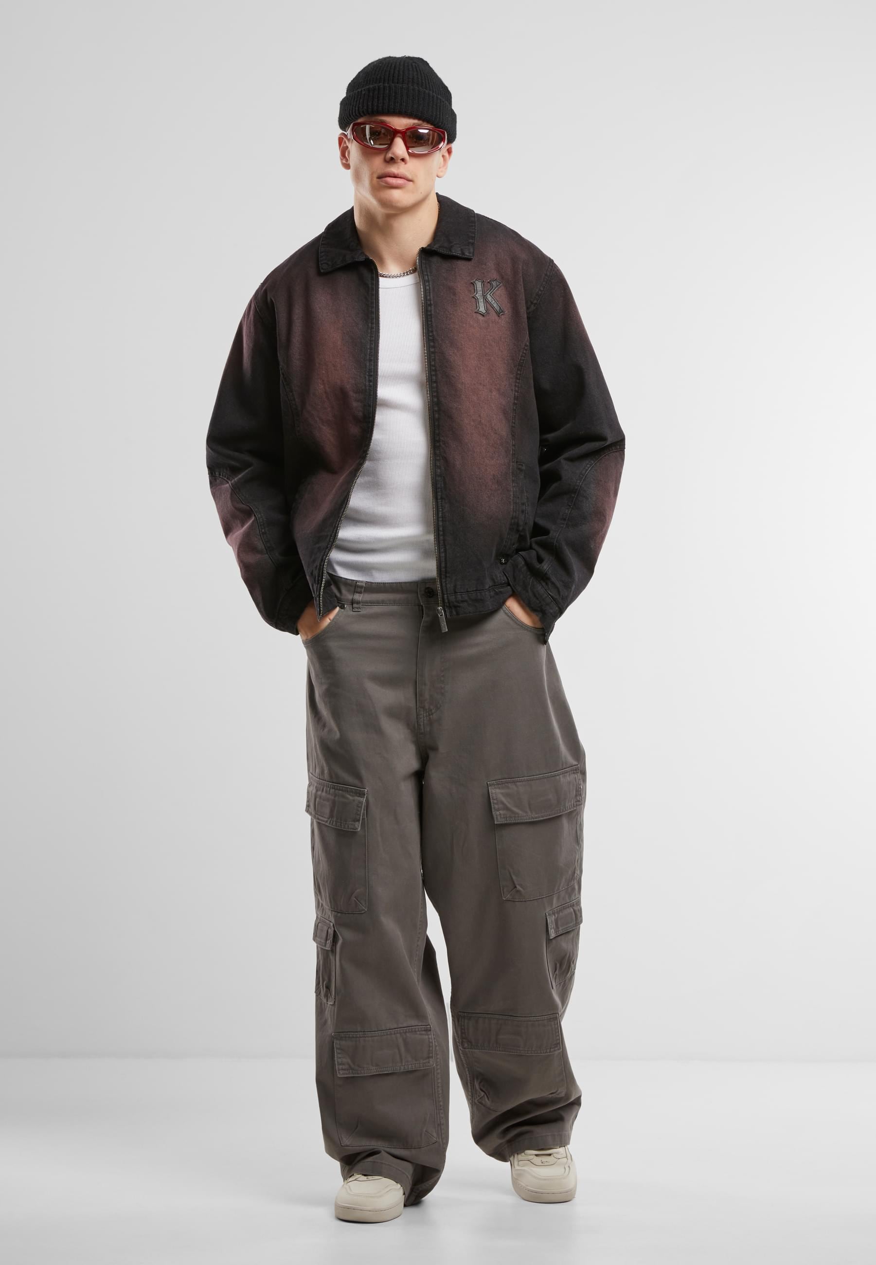 Karl Kani Allwetterjacke »Karl Kani KK Patch Color Spray Denim Jacket« 1 Stk. tlg. ohne Kapuze