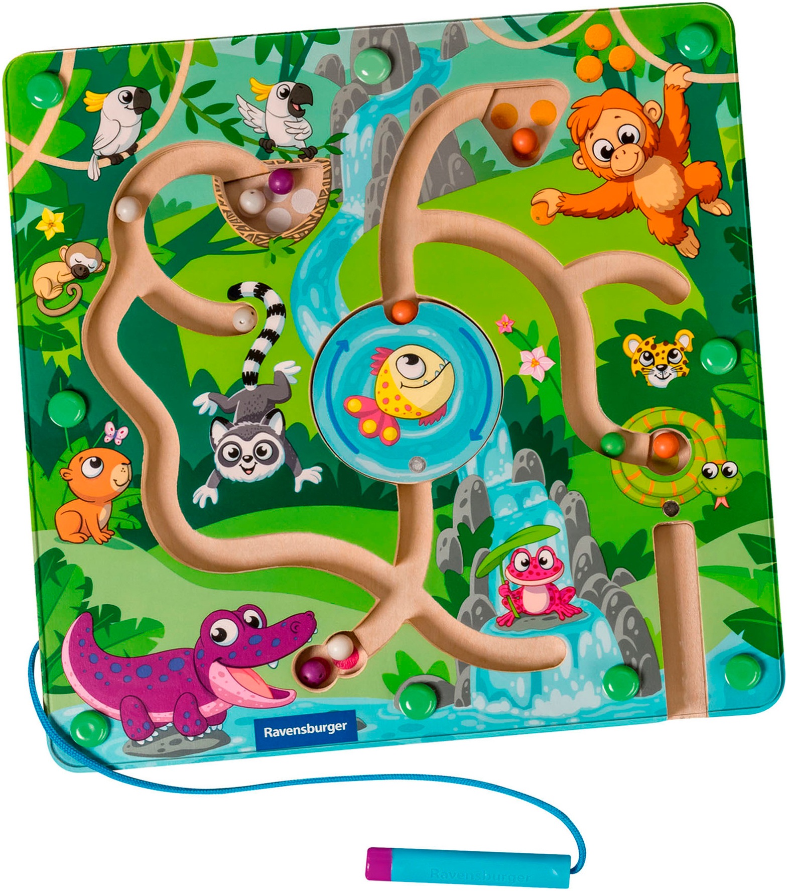 Ravensburger Spiel »Play+ Magnetisches Holz-Labyrinth: Dschungel«, Made in Europe