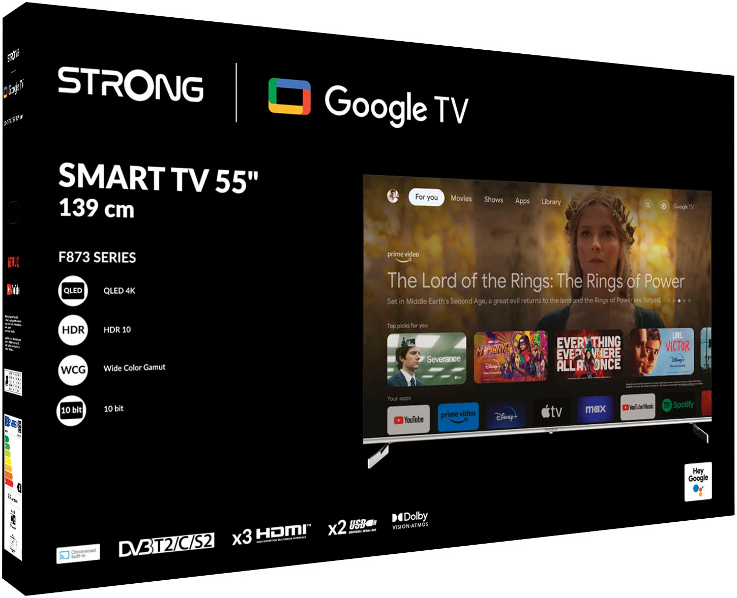 Strong QLED-Fernseher »SRT 55UF8733«, 4K Ultra HD, Google TV-Smart-TV