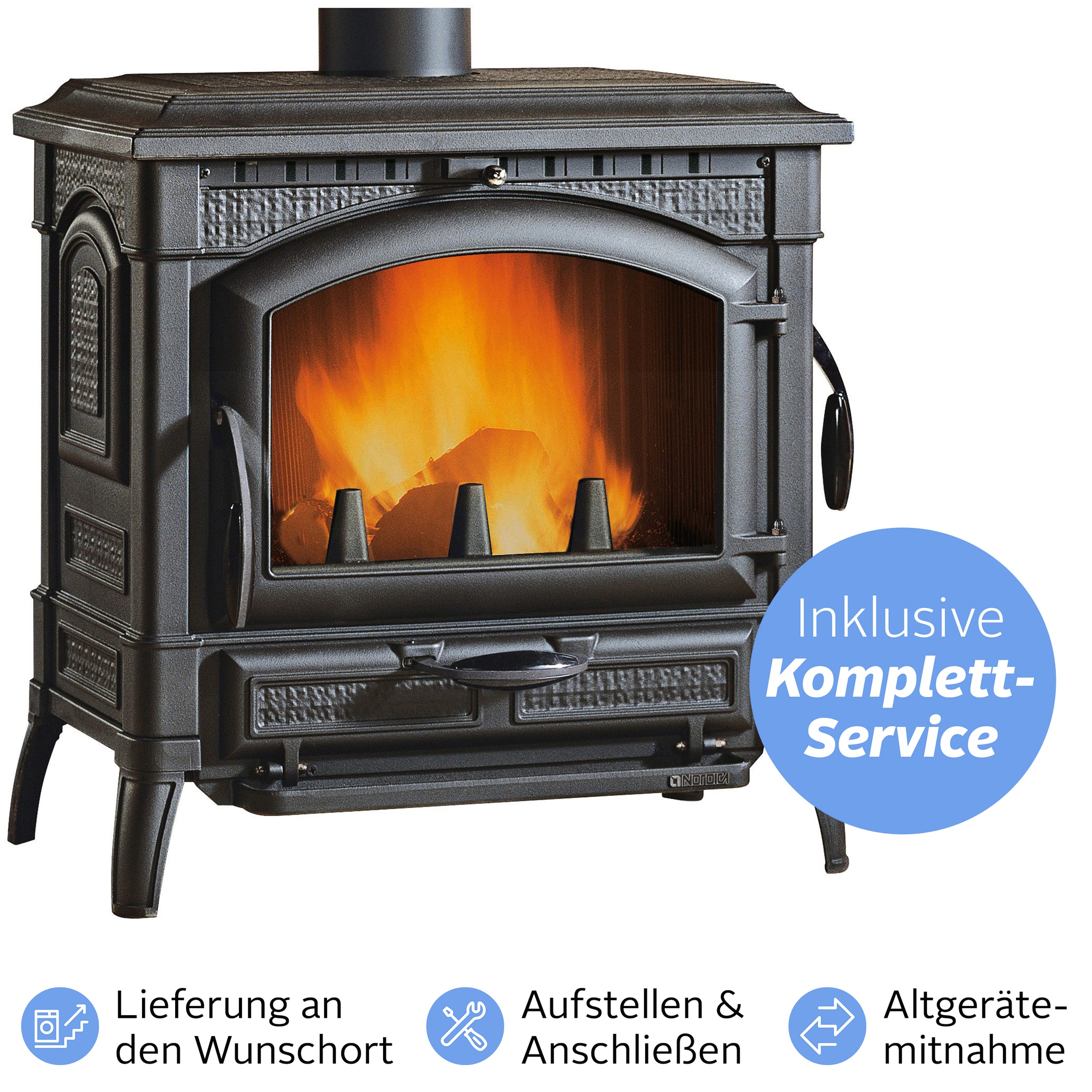 La Nordica Kaminofen »»ISOTTA EVO««, (Alles inklusive Service: Aufstellen, Anschließen, Altgerätemitnahme), Wunschort Lieferung