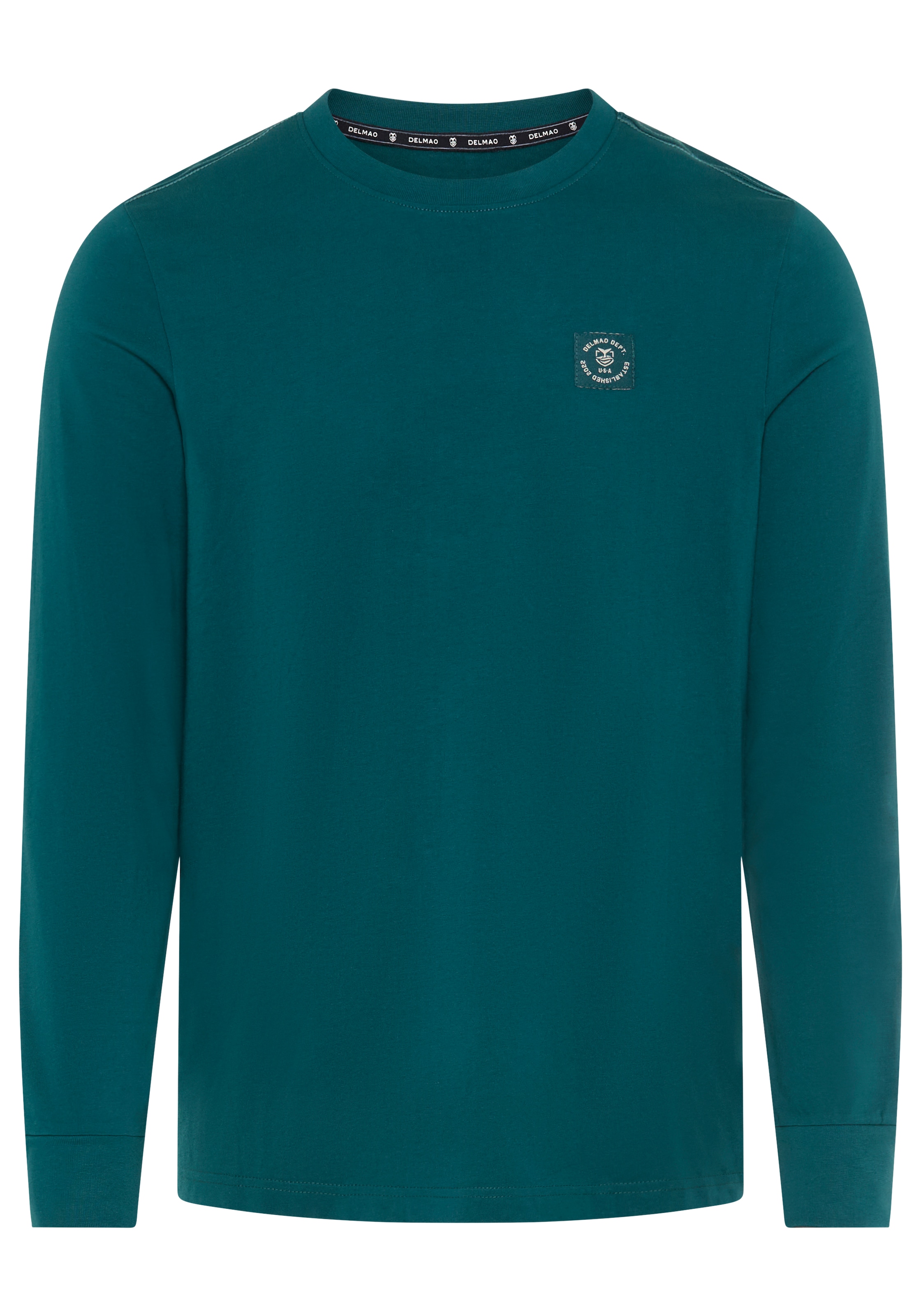 DELMAO Rundhalsshirt mit Markenlabel