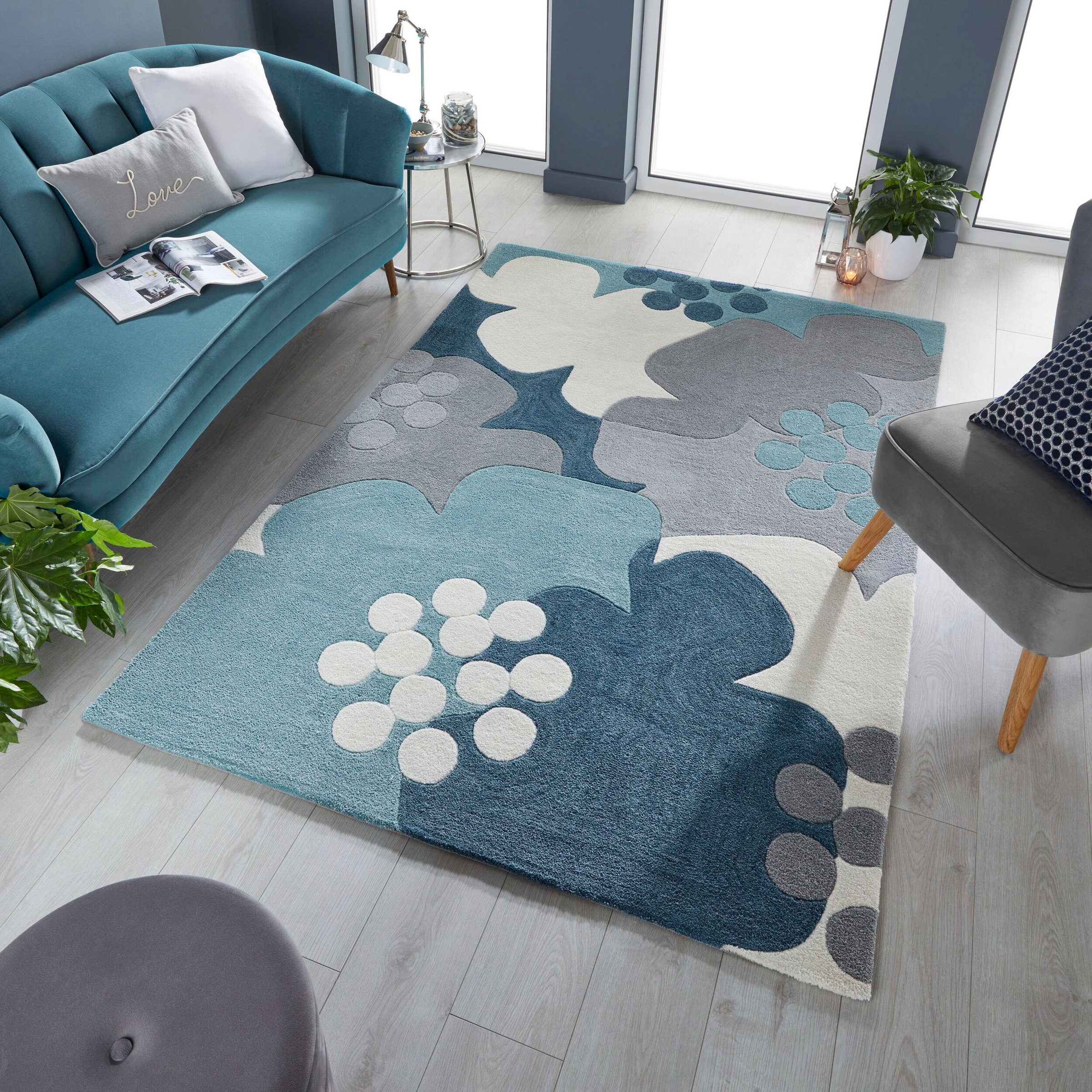 FLAIR RUGS Teppich »Retro Floral«, rechteckig, 10 mm Höhe, fußbodenheizungs günstig online kaufen