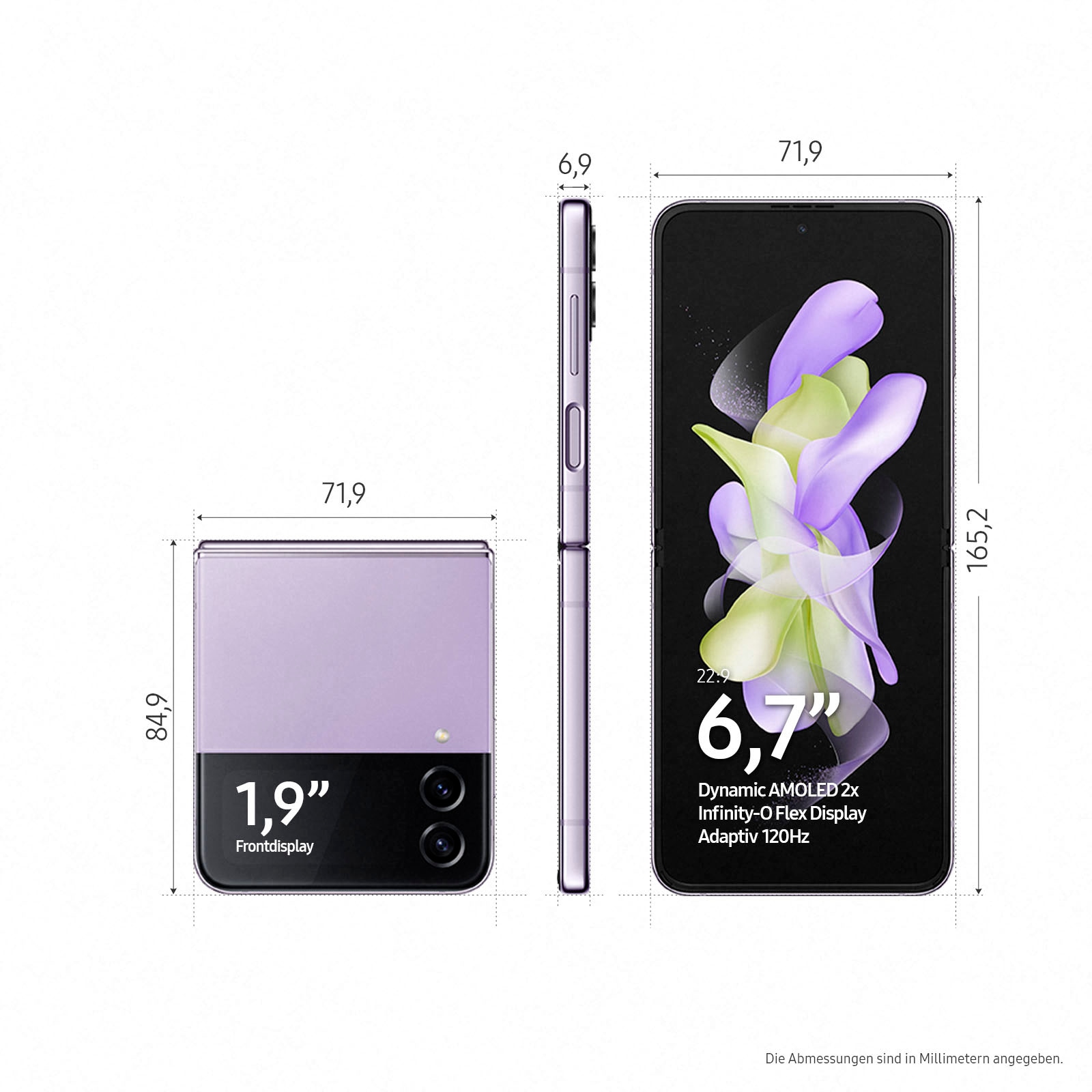 SAMSUNG Galaxy Z Flip4, 256 GB, Bora Purple