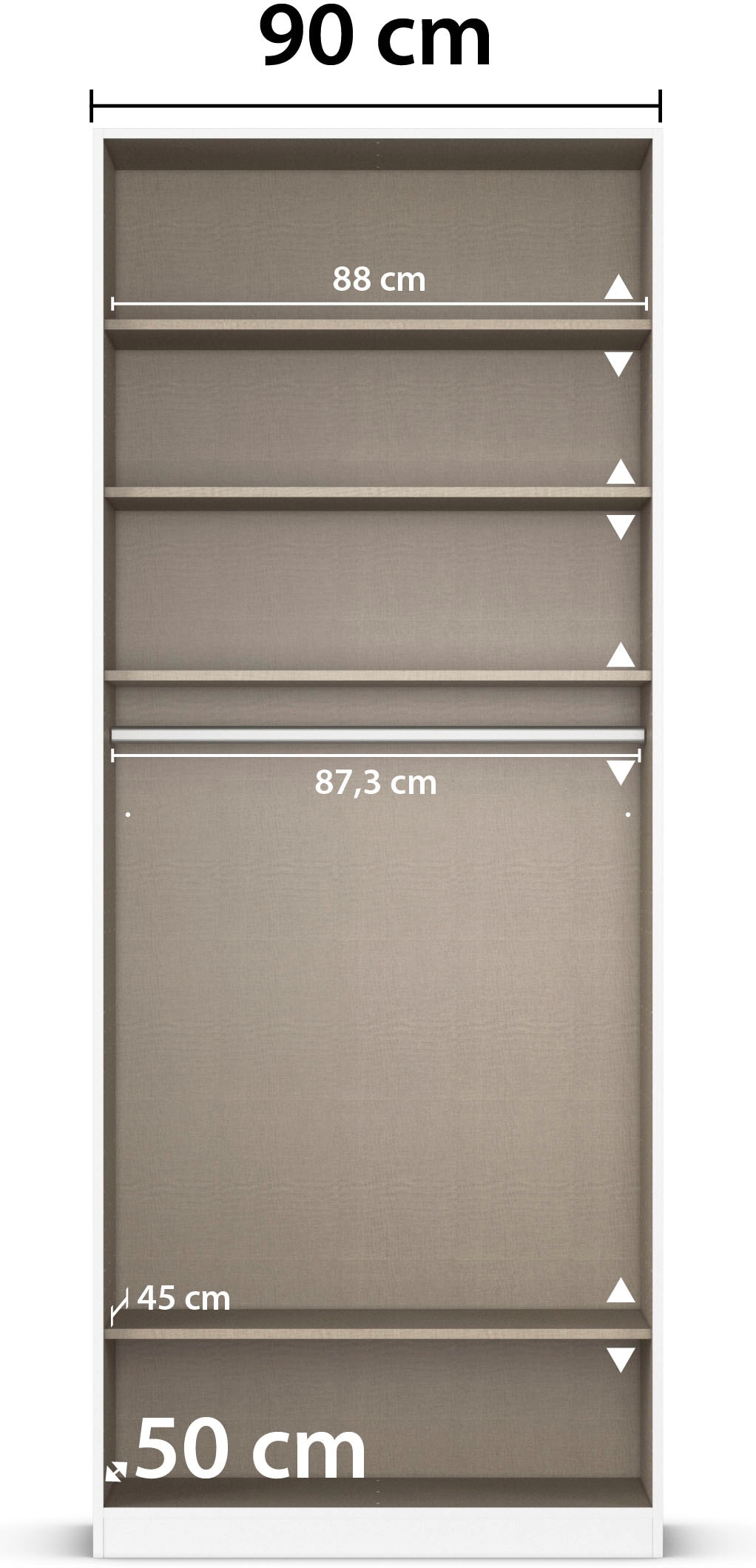 rauch Drehtürenschrank »Kleiderschrank Schrank Garderobe AGORDO TOPSELLER Schlafzimmer«, (in zwei Griff-Farben mit Dekor- oder Hochglanzfront), durchdachte Innenausstattung, in 6 Breiten und 2 Höhen MADE IN GERMANY