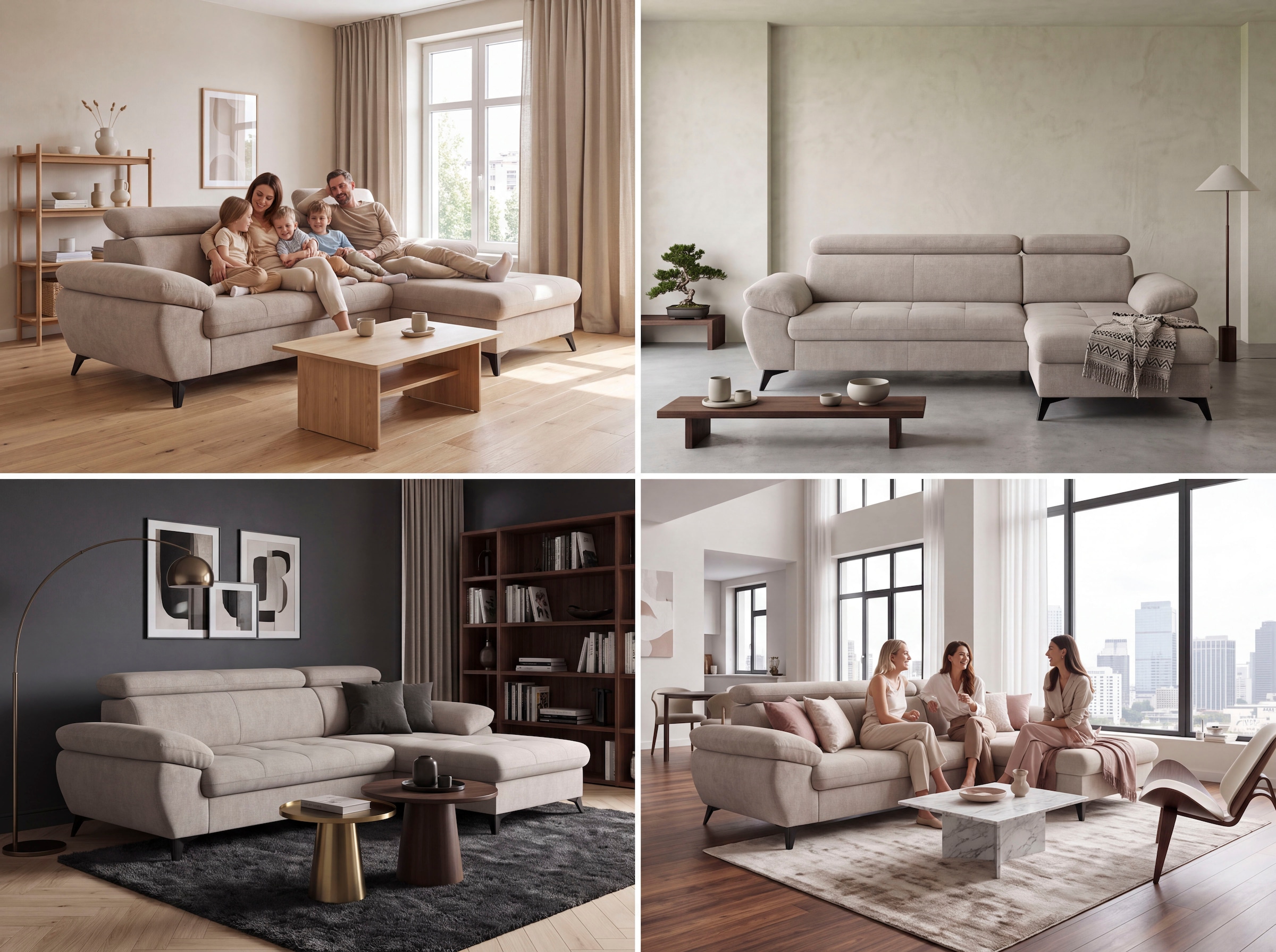 COTTA Ecksofa »Hudson L-Form, mit Kopfteilverstellung, opt. Schlaffunktion & Stauraum« Sofa optional als Gästebett mit Stauraum-Funktion, Cordbezug