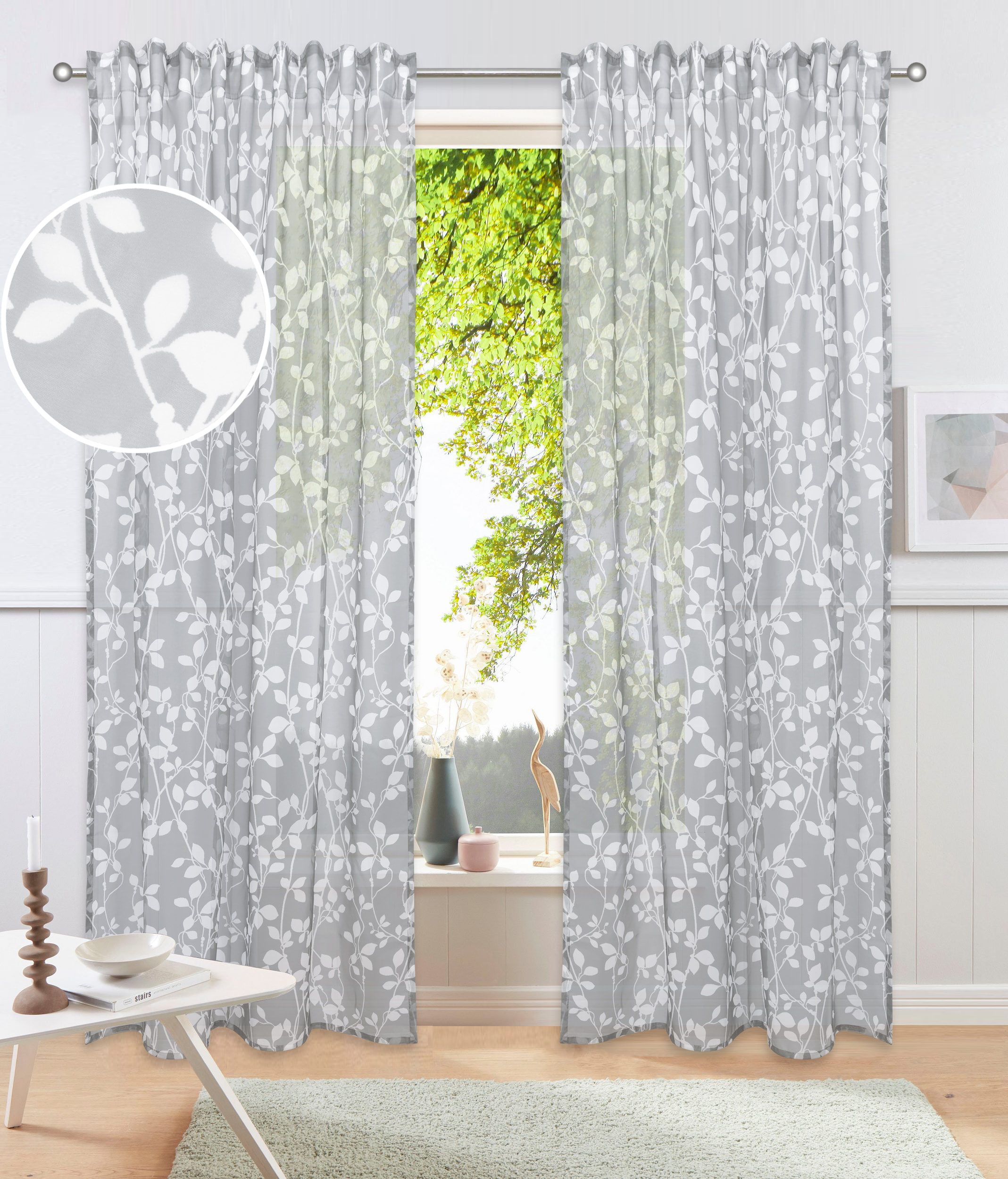 my home Gardine »Issoire« Multifunktionsband 1 Stk. tlg. Wohnzimmer, Schlaf günstig online kaufen