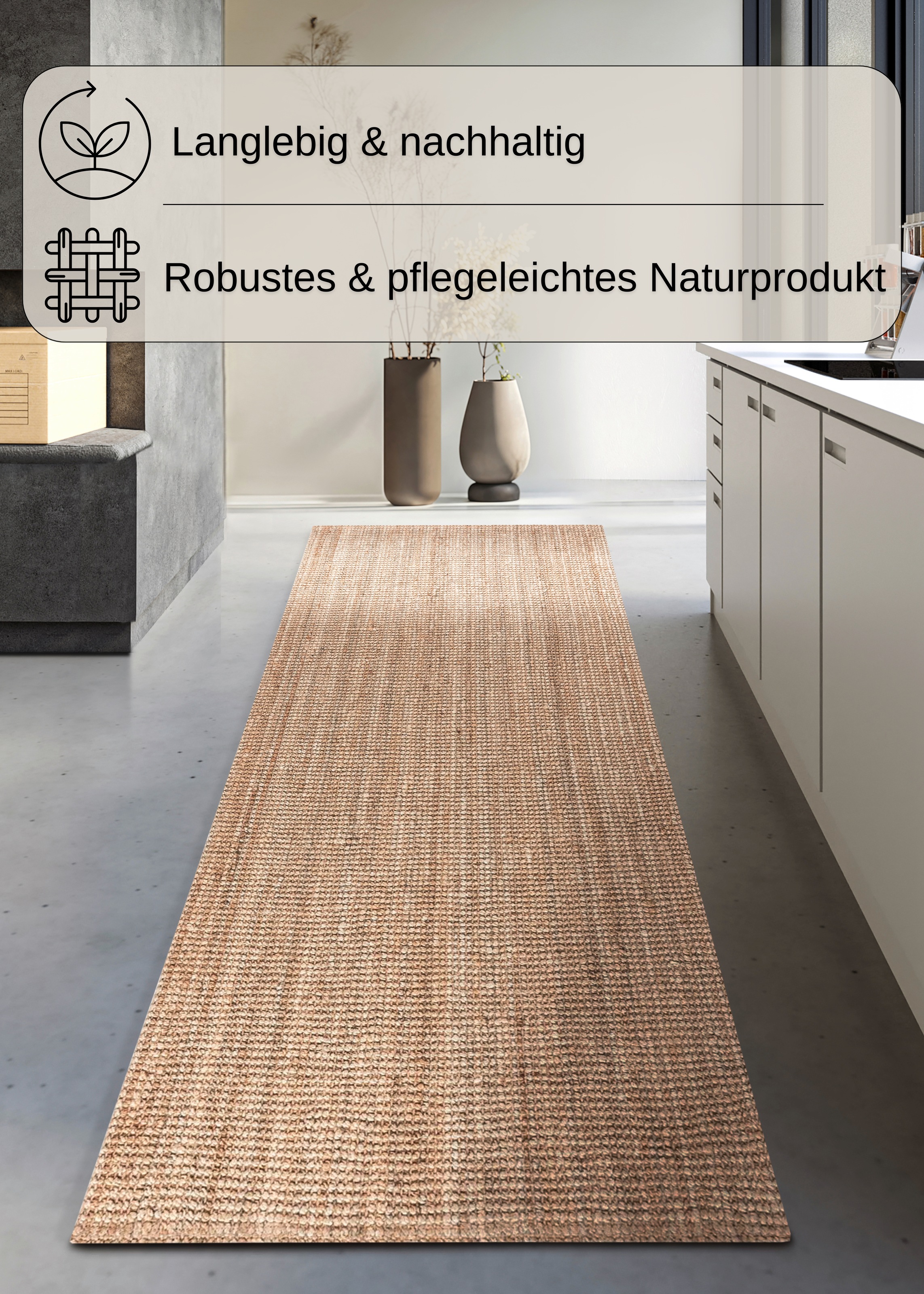 my home Teppich »Avot Juteteppich«, rechteckig, 10 mm Höhe, 100% Jutefaser, günstig online kaufen