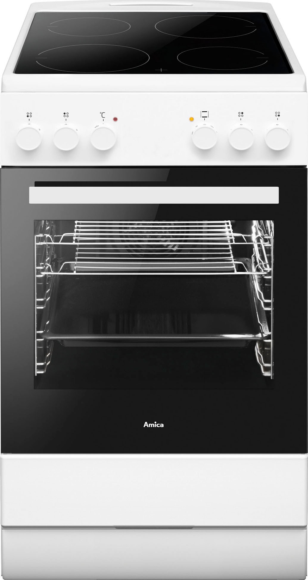 Amica Elektro-Standherd »SHC 903 031 W«, SHC 903 031 W, mit Teleskopauszug nachrüstbar, Steam Clean