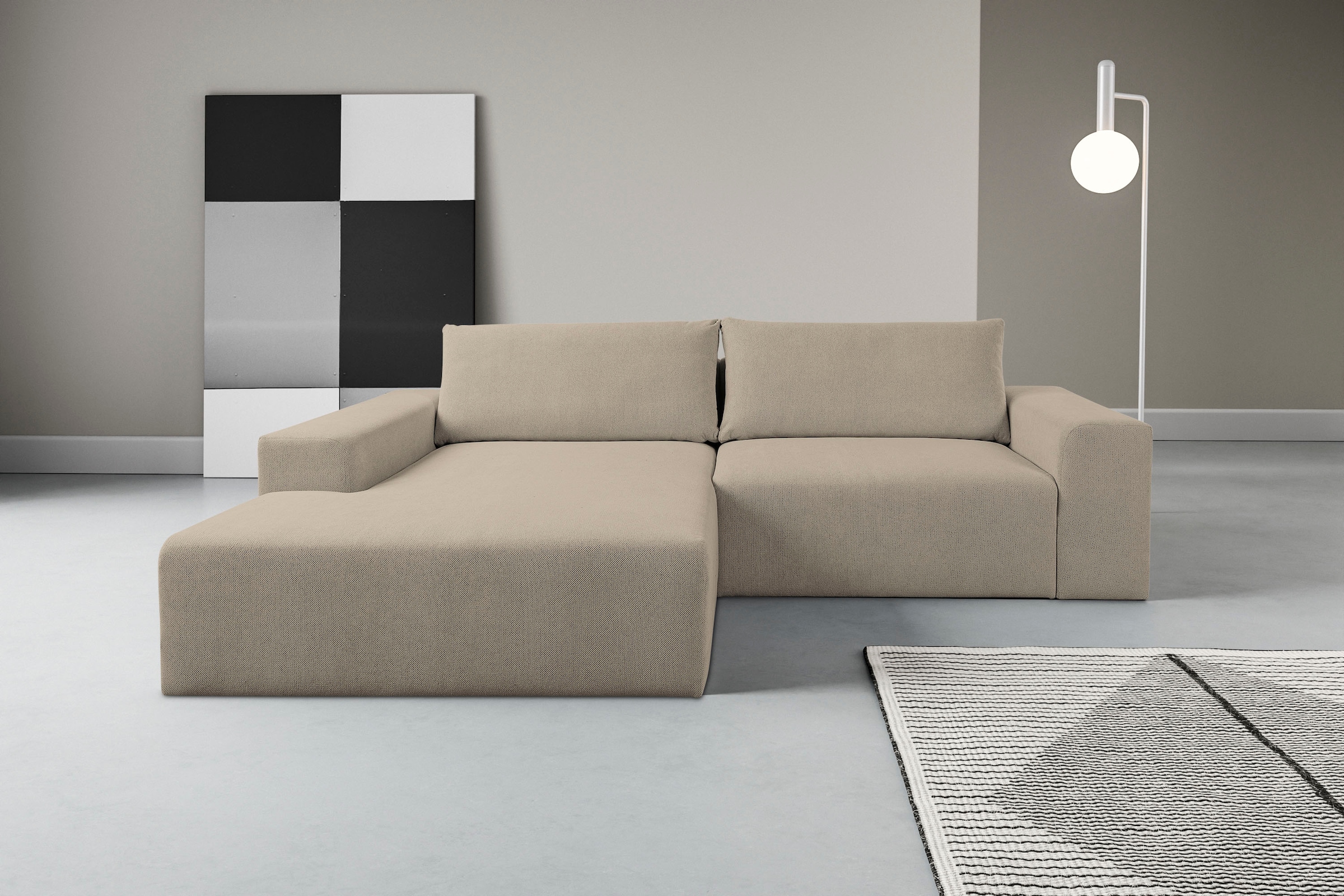 WERK2 Ecksofa »Rio, elegant & bequem, Breite 262 cm, L-Form« Puristisches D günstig online kaufen