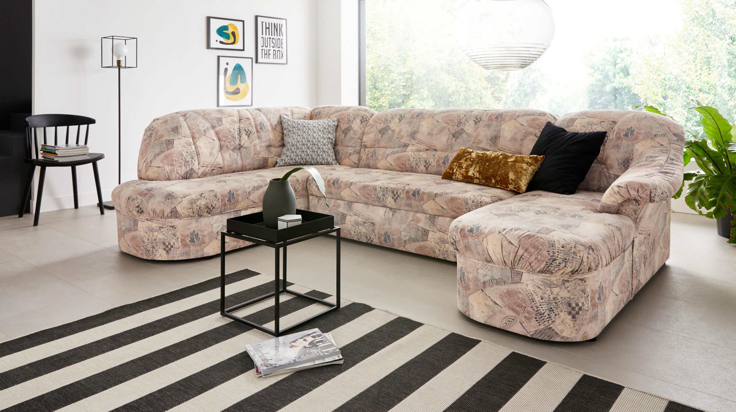 DOMO collection Wohnlandschaft »Pegnitz, zeitlos&modern, elegante Rückenste günstig online kaufen