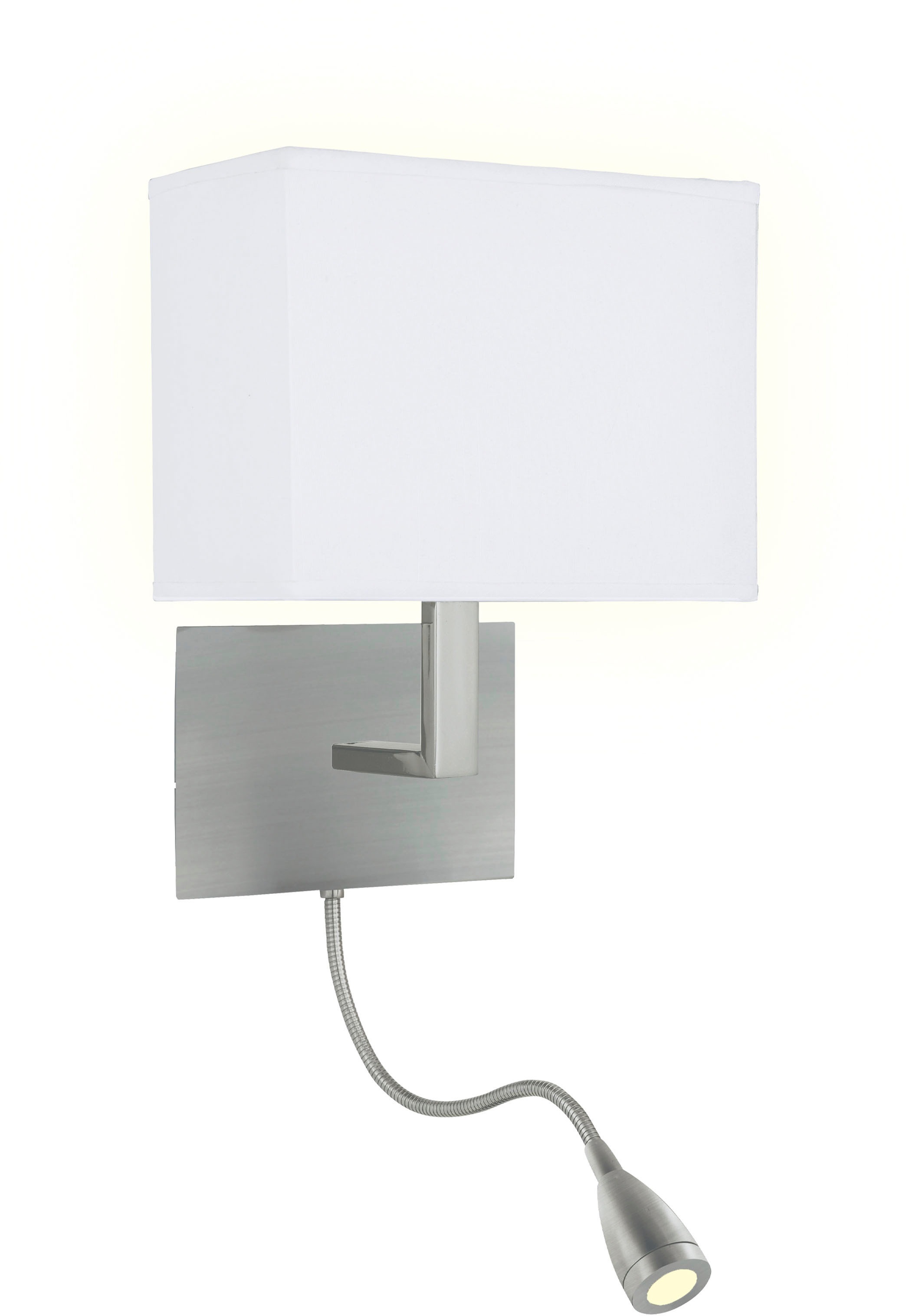 Searchlight Wandleuchte »Hotelwandlampe mit LED-Leselampe - Metall und Stoffschirm« E27 1 Stk.