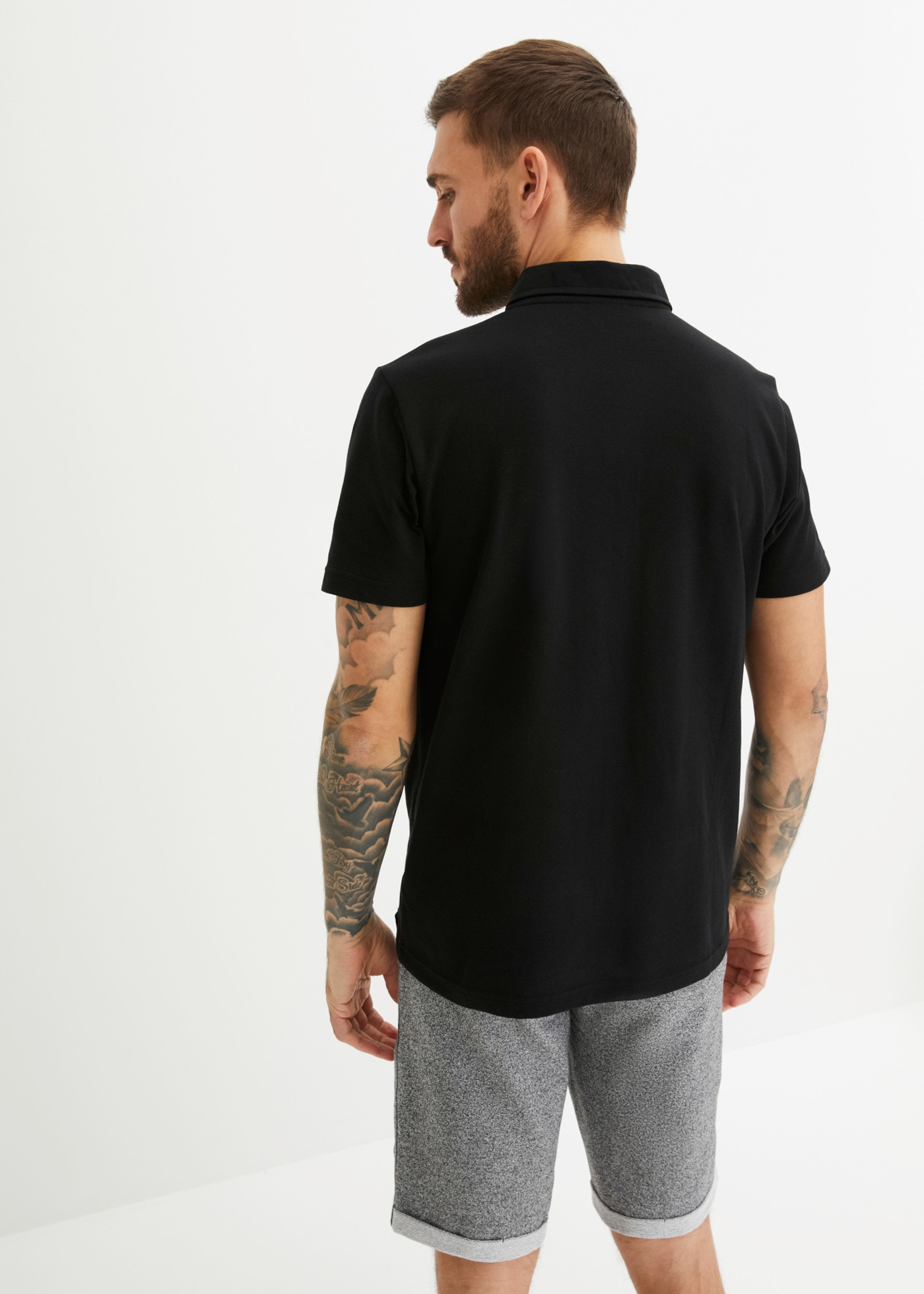 bonprix Poloshirt Basic-Form, Baumwollmischung, Kragen