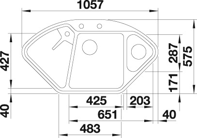Blanco Granitspüle »DELTA II« aus SILGRANIT®, inkl. Edelstahl Multifunktionsschale
