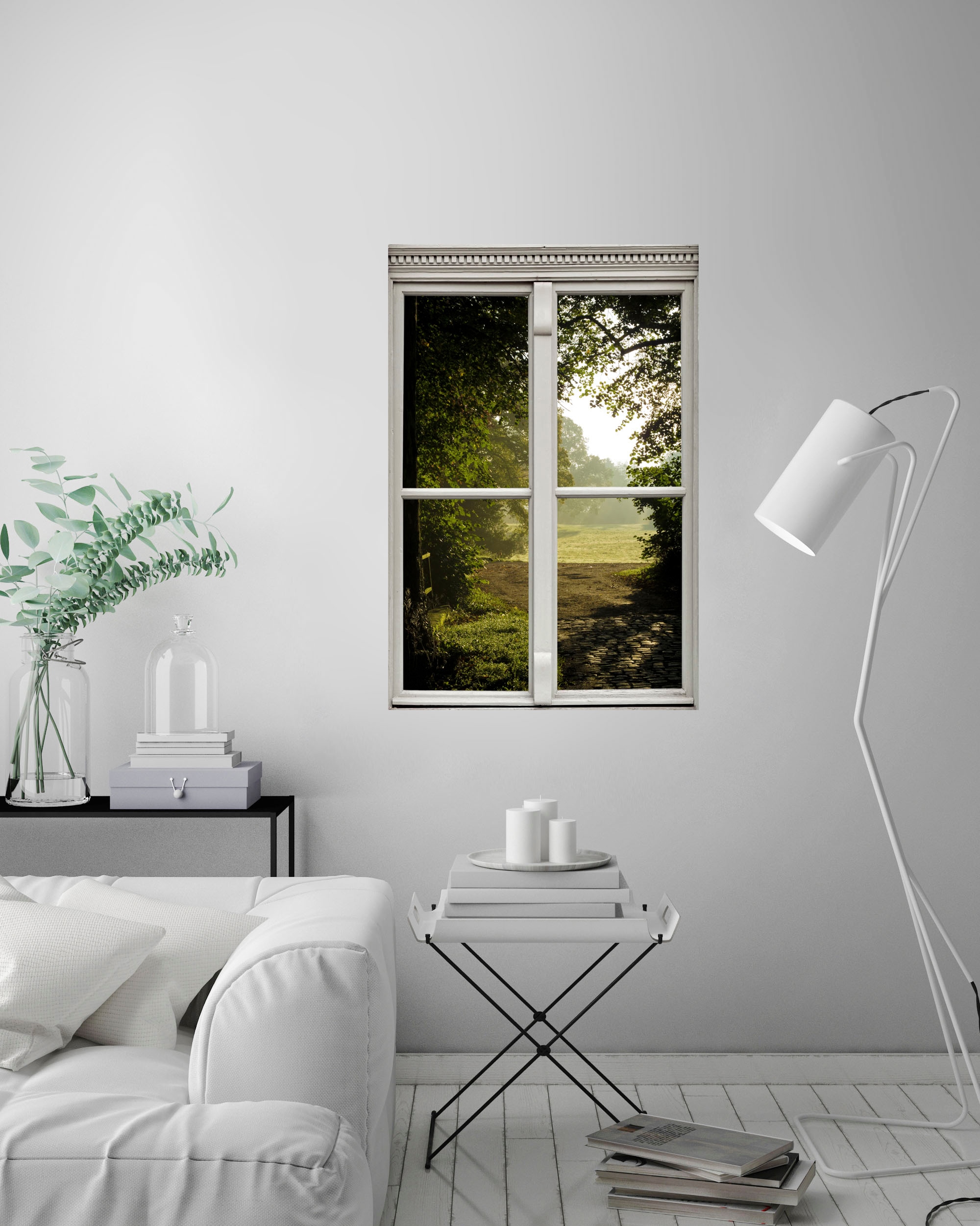queence Wandsticker »Wiese«, Wandsticker, Wandbild, selbstklebend, 3D, Fenster