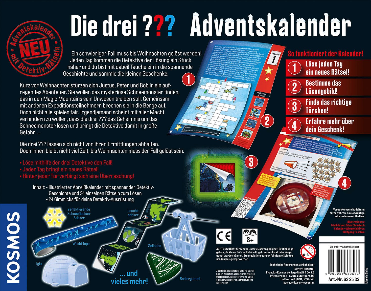 Kosmos Spielzeug-Adventskalender »Die drei ??? - 2023«, ab 8 Jahren