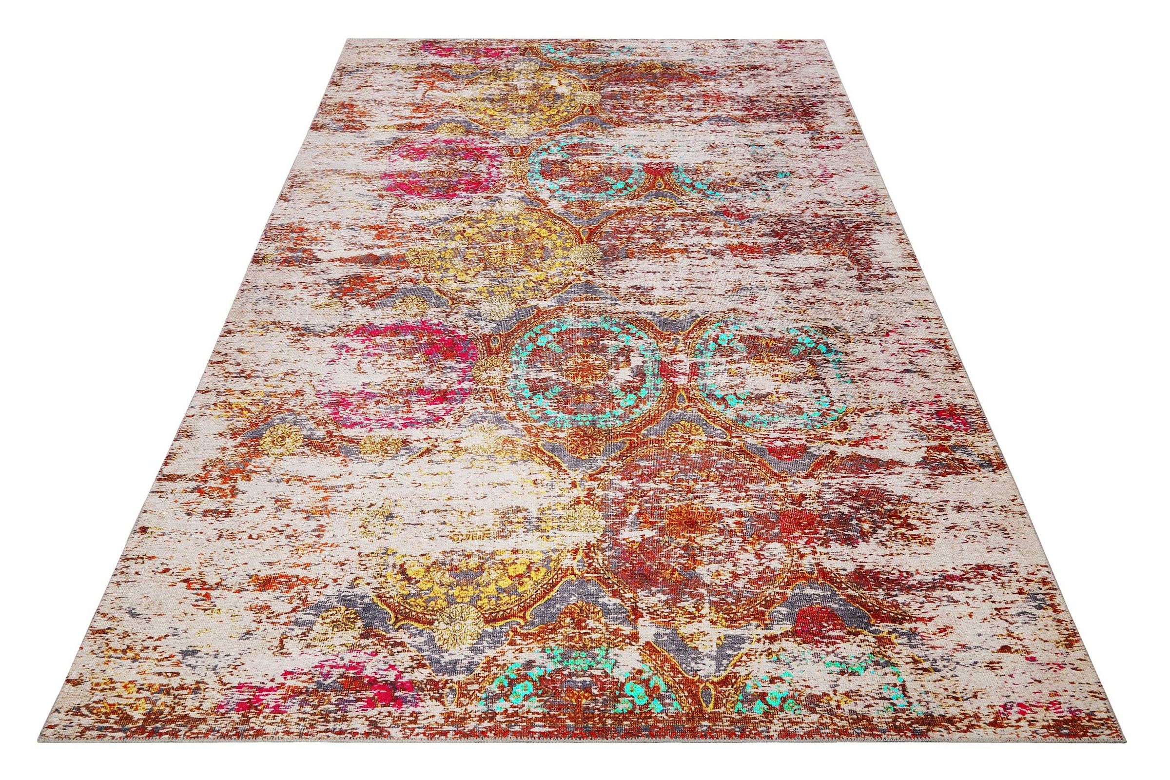 Wecon home Teppich »Focus« rechteckig 6 mm Höhe Vintage, Baumwolle, Kurzflo günstig online kaufen