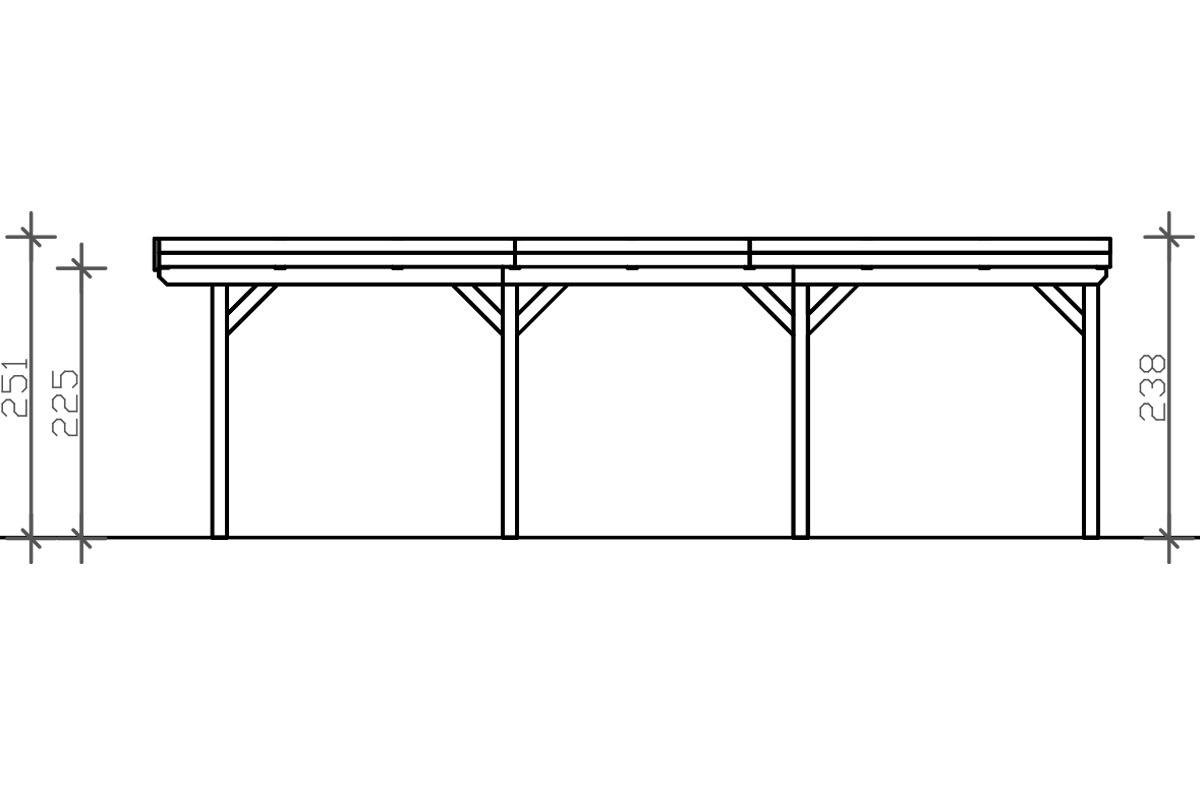 Skanholz Einzelcarport »Grunewald«, Leimholz-Nordisches Fichtenholz, weiß, mit Aluminiumdach