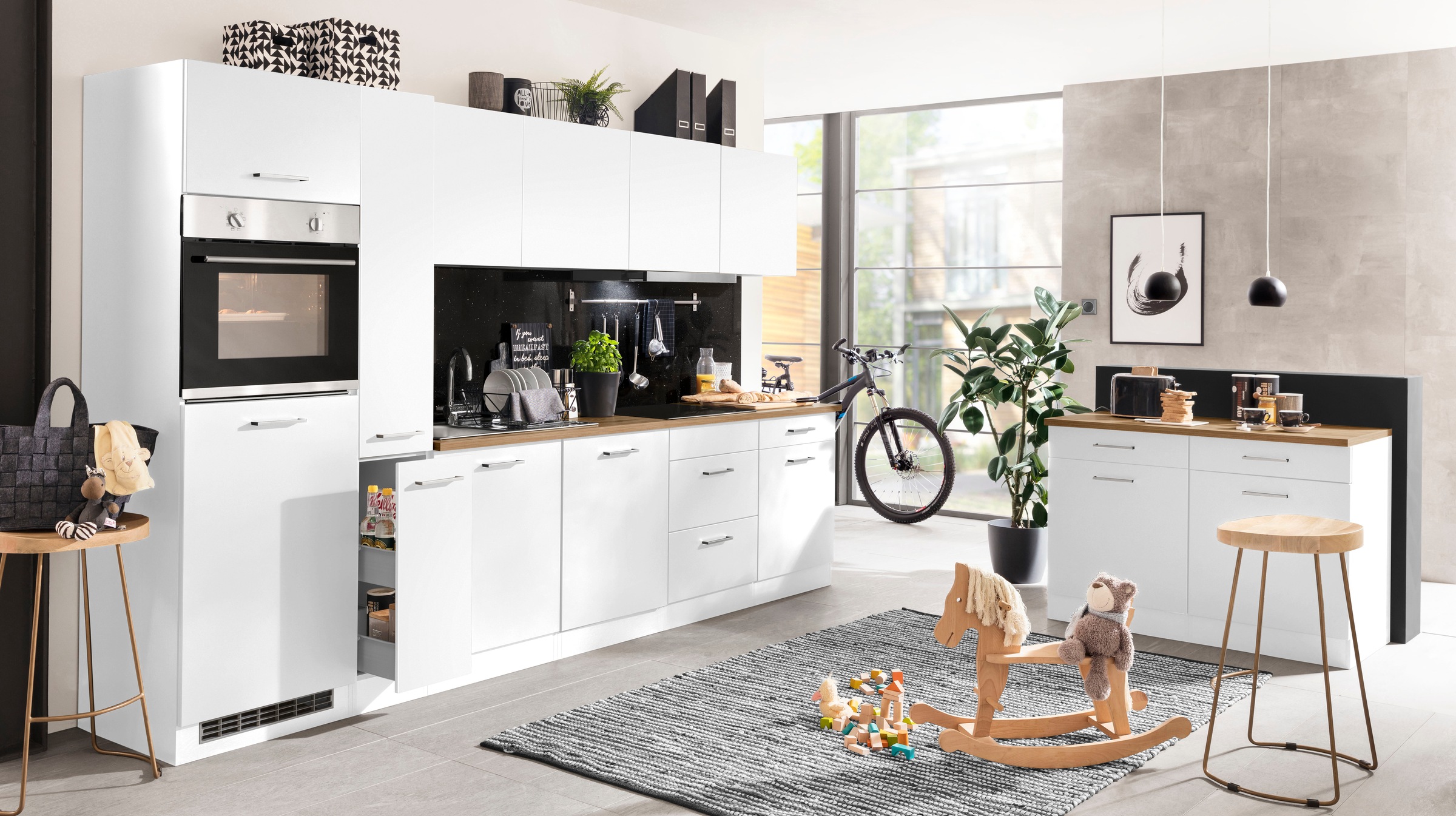 KOCHSTATION Küchenzeile »KS-Kehl« mit E-Geräten, Breite 330 cm, inkl. Kühls günstig online kaufen