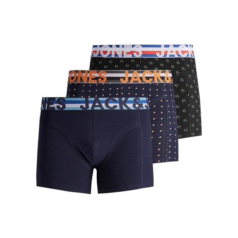 JACK & JONES Trunk »JACHENRIK TRUNKS 3 PACK NOOS« Packung, 3 Stk. tlg. black XL XL Uni & bedruckt