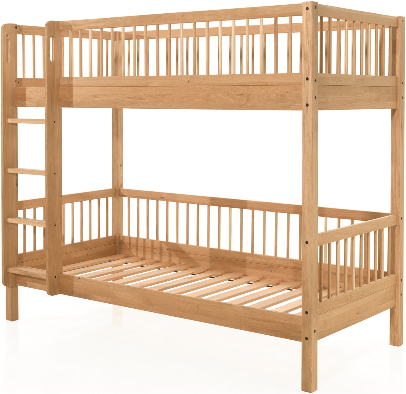 Home affaire Etagenbett »Forrest, Eiche massiv, Made in Europe, langlebige Qualität«, (H/B/T ca. 176/90/200cm), Schublade + unterer Rausfallschutz optional, stabil, 2 Lattenroste
