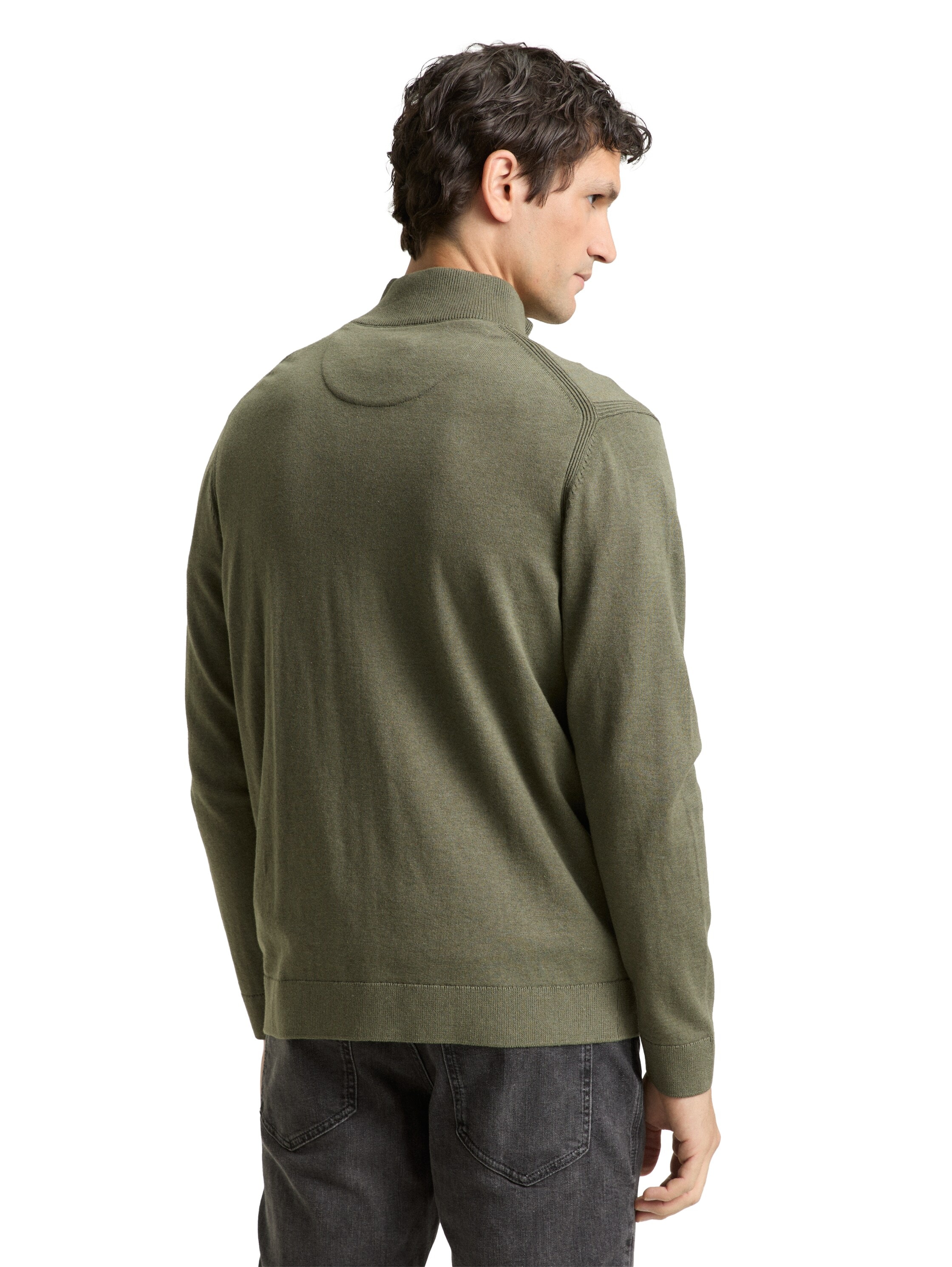TOM TAILOR Strickjacke mit Logo Stickerei