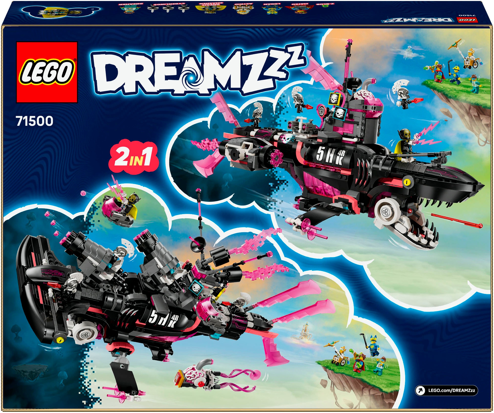 LEGO® Konstruktionsspielsteine »Albtraumhai-U-Boot (71500), LEGO DREAMZzz«, (1413 St.), Made in Europe