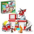LEGO® Konstruktionsspielsteine »Feuerwehrwache mit Hubschrauber (10970), LEGO® DUPLO«, (117 St.), mit Sirenen und Licht; Made in Europe