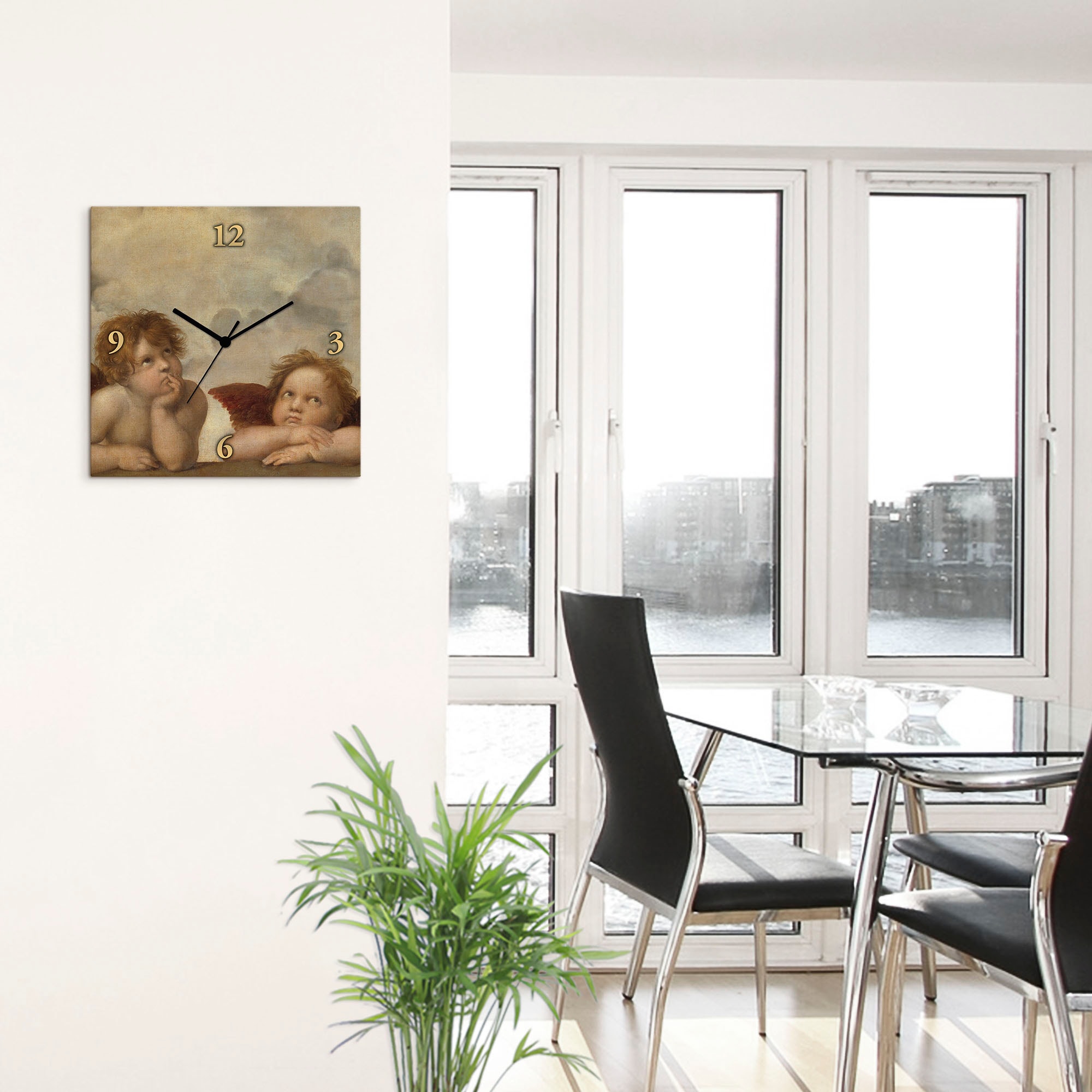Artland Wanduhr »Detail aus Die Sixtinische Madonna.«, wahlweise mit Quarz- oder Funkuhrwerk, lautlos ohne Tickgeräusche