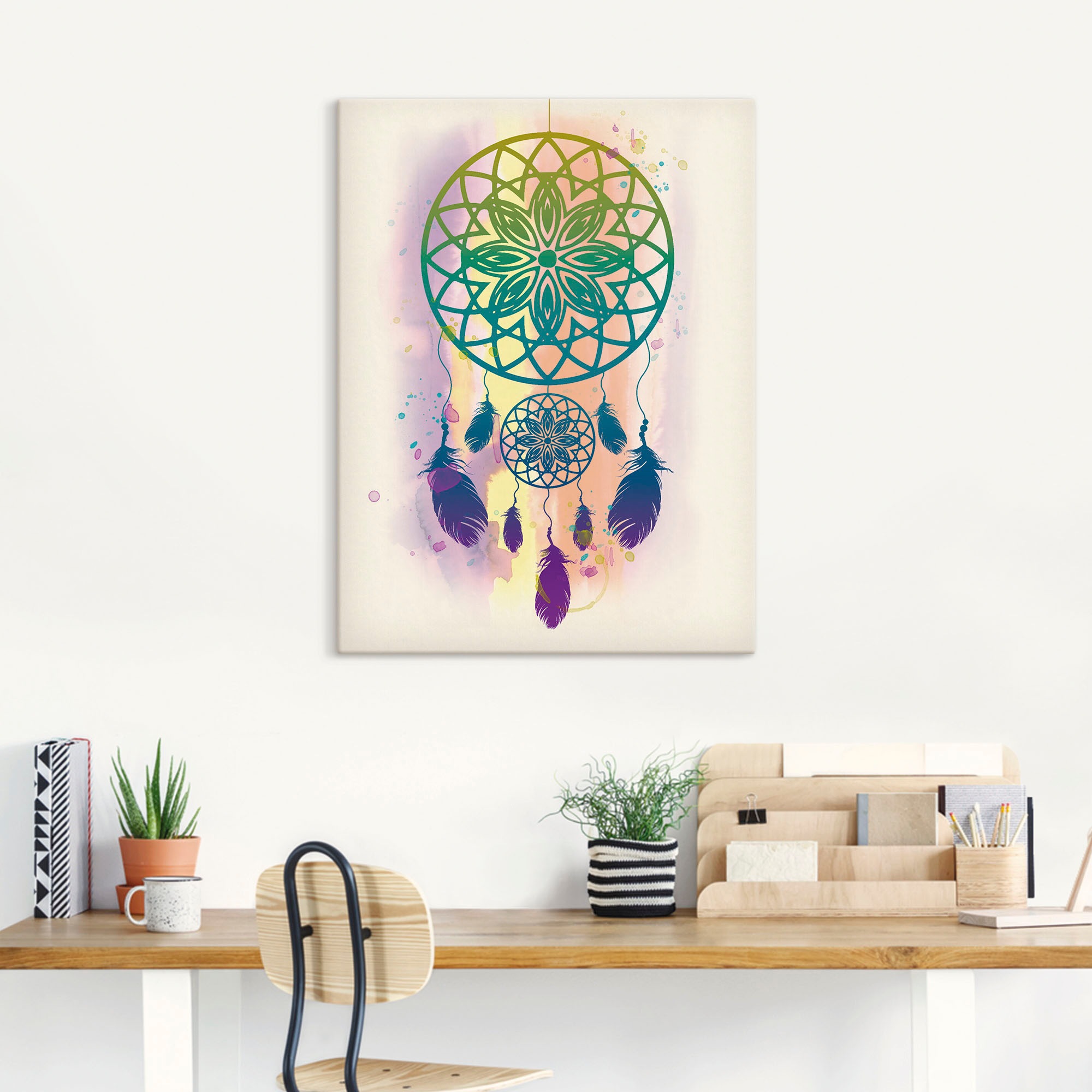 Artland Leinwandbild »Traumfänger Wasserfarbe« Muster 1 Stk. tlg. auf Holzrahmen gespannt