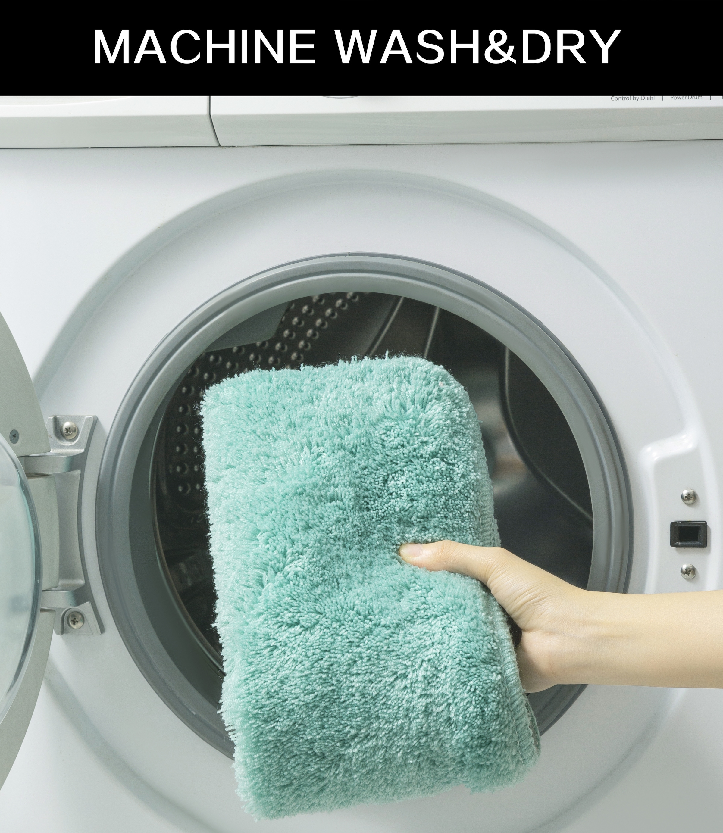my home Badematte »Merida, Badvorleger, Badezimmer Teppich«, rutschhemmend beschichtet, fußbodenheizungsgeeignet-schnell trocknend-strapazierfähig, Badteppich, Uni Farben, rechteckig, rund & als 2-tlg. Set erhältlich