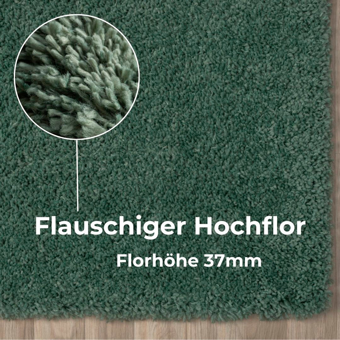 my home Hochflor-Teppich »Banji«, rechteckig, 37 mm Höhe, Uni Farben, weich und flauschig, auch als Läufer & in rund erhältlich